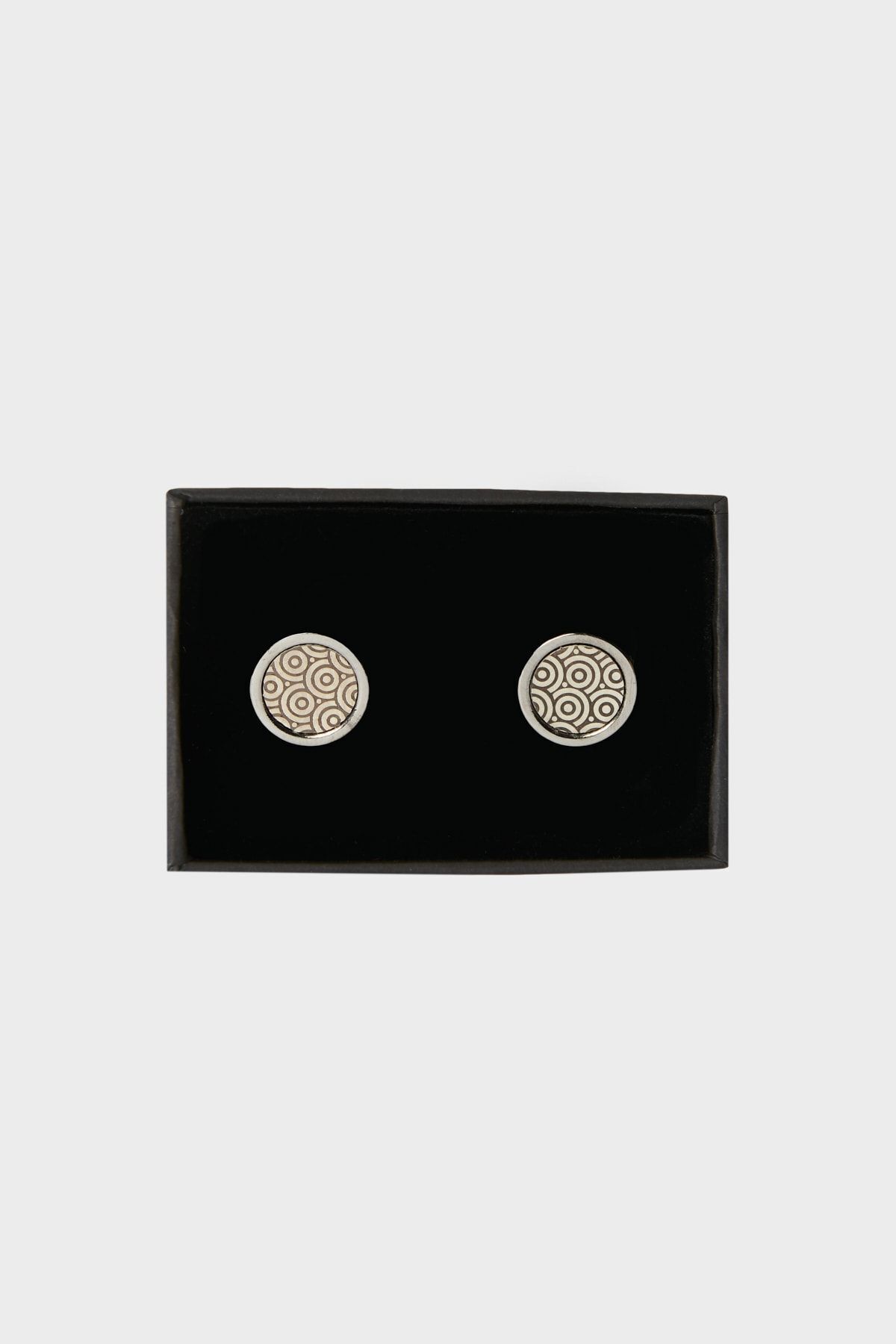 ALTINYILDIZ CLASSICS-Manschettenknöpfe aus anthrazitfarbenem Metall für Herren in Geschenkbox 1