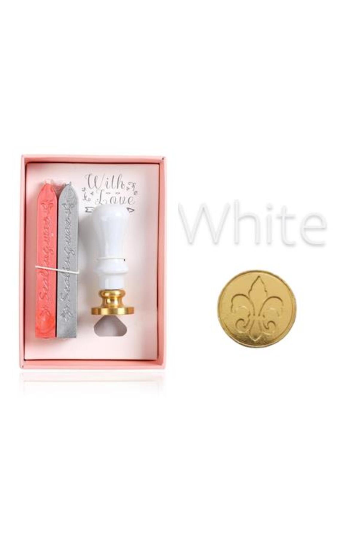 Profisher Mühür Mumu Seti Damga Diy Zarf Kurdele Davetiye  Beyaz