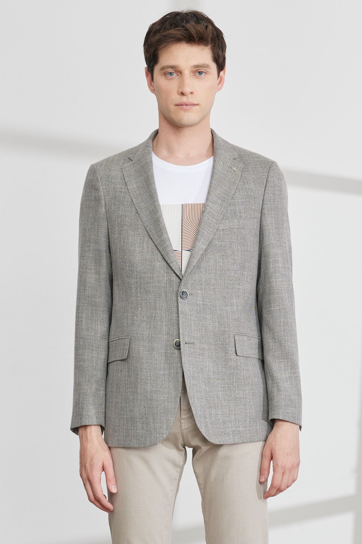 ژاکت مردانه بژ آلتین ییلدیز | 4A0423200013 اورجینال - تصویر 5