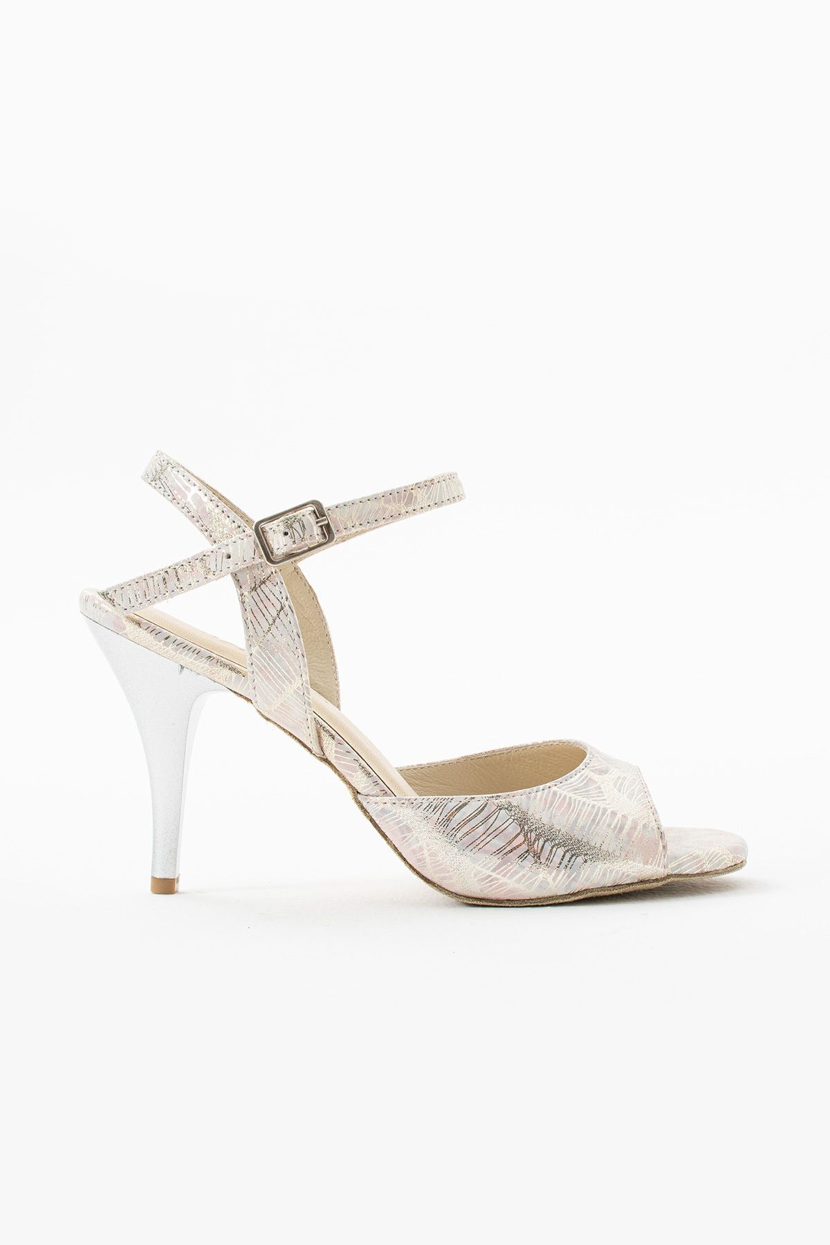 Volare Shoes  Kadın Tango Dans Ayakkabısı Hakiki Deri El Yapımı 9cm White - Görsel 5