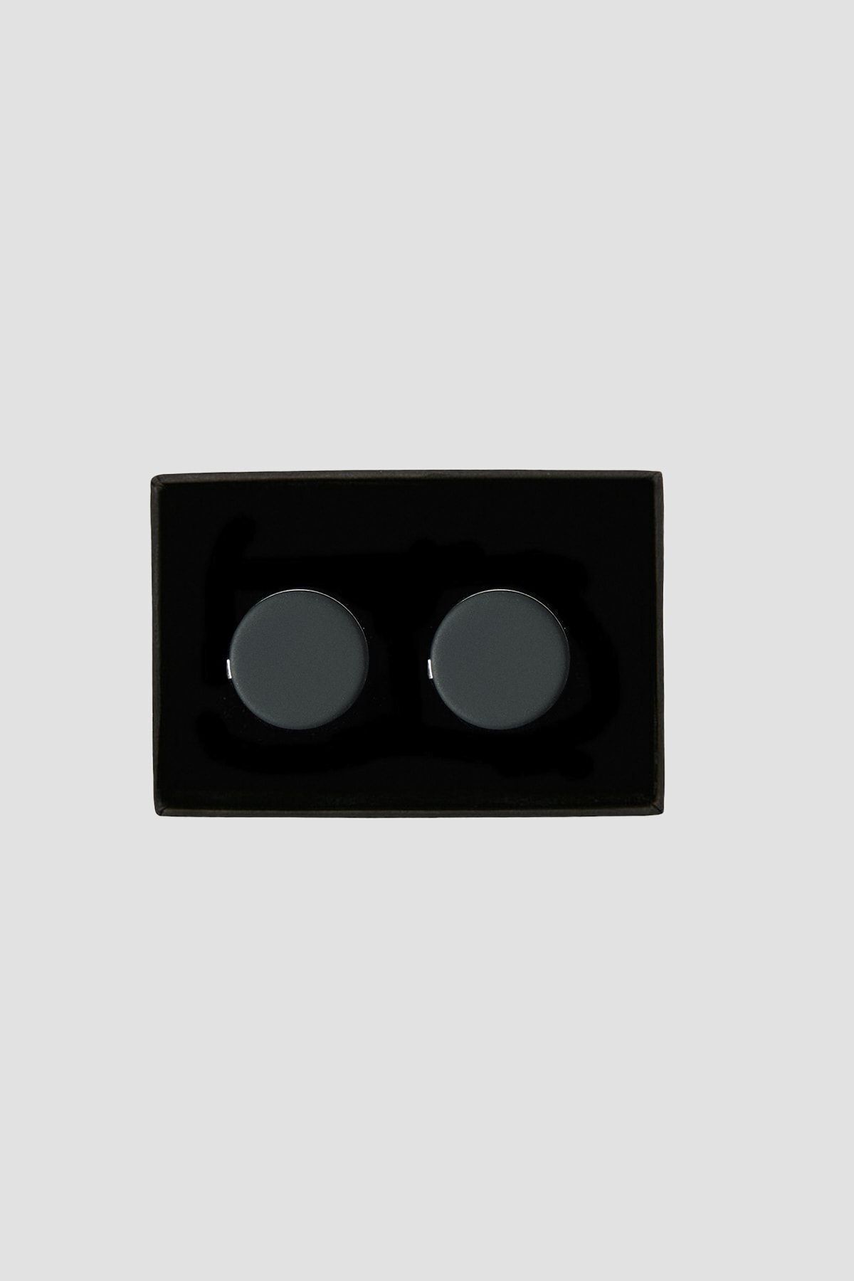 ALTINYILDIZ CLASSICS-Herren-Manschettenknopf aus schwarzem Metall mit spezieller Geschenkbox 1