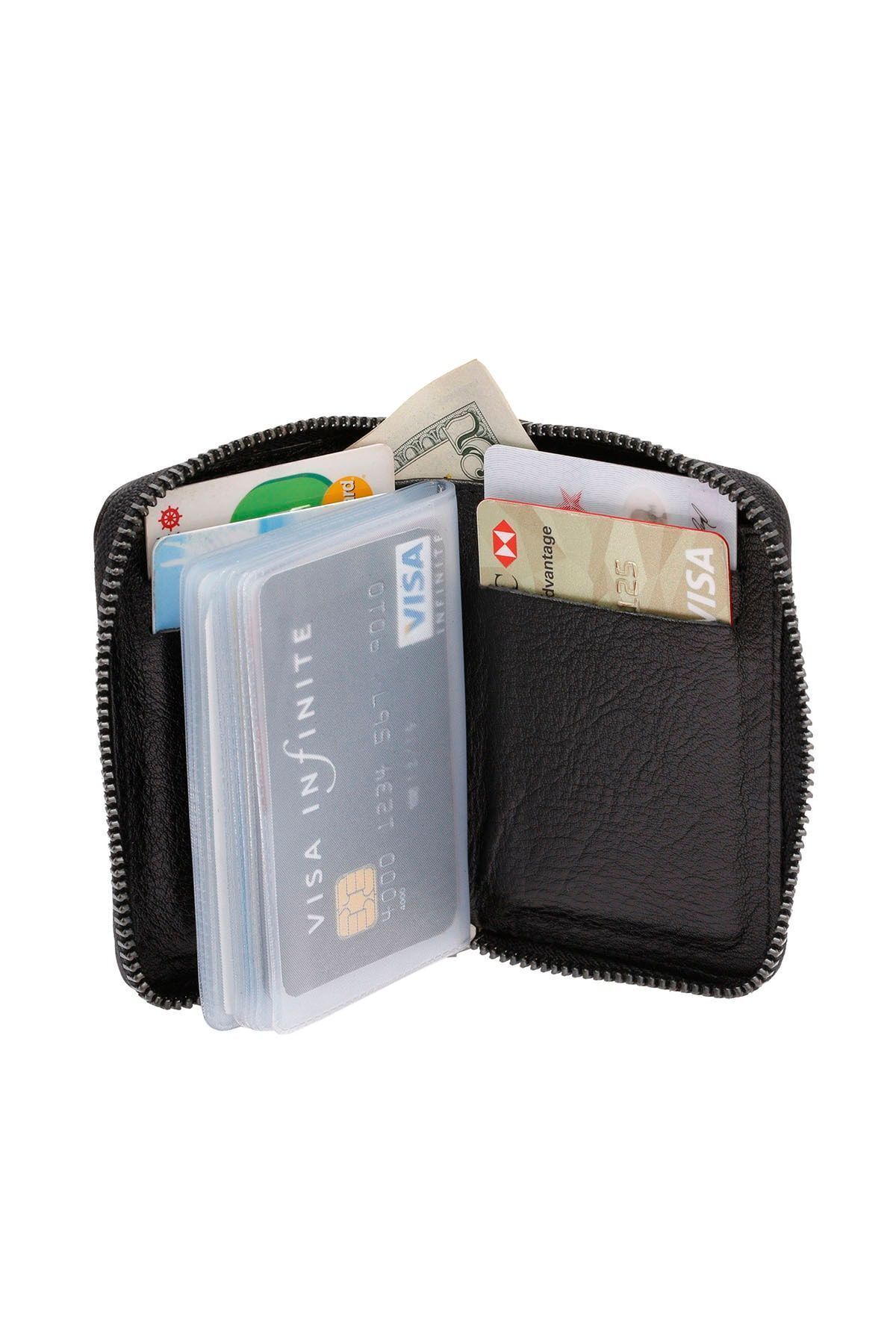 کیف پول مردانه و زنانه WEST POLO GENUAL چرمی یونیسکس ZIPPERED CARD Westpolo