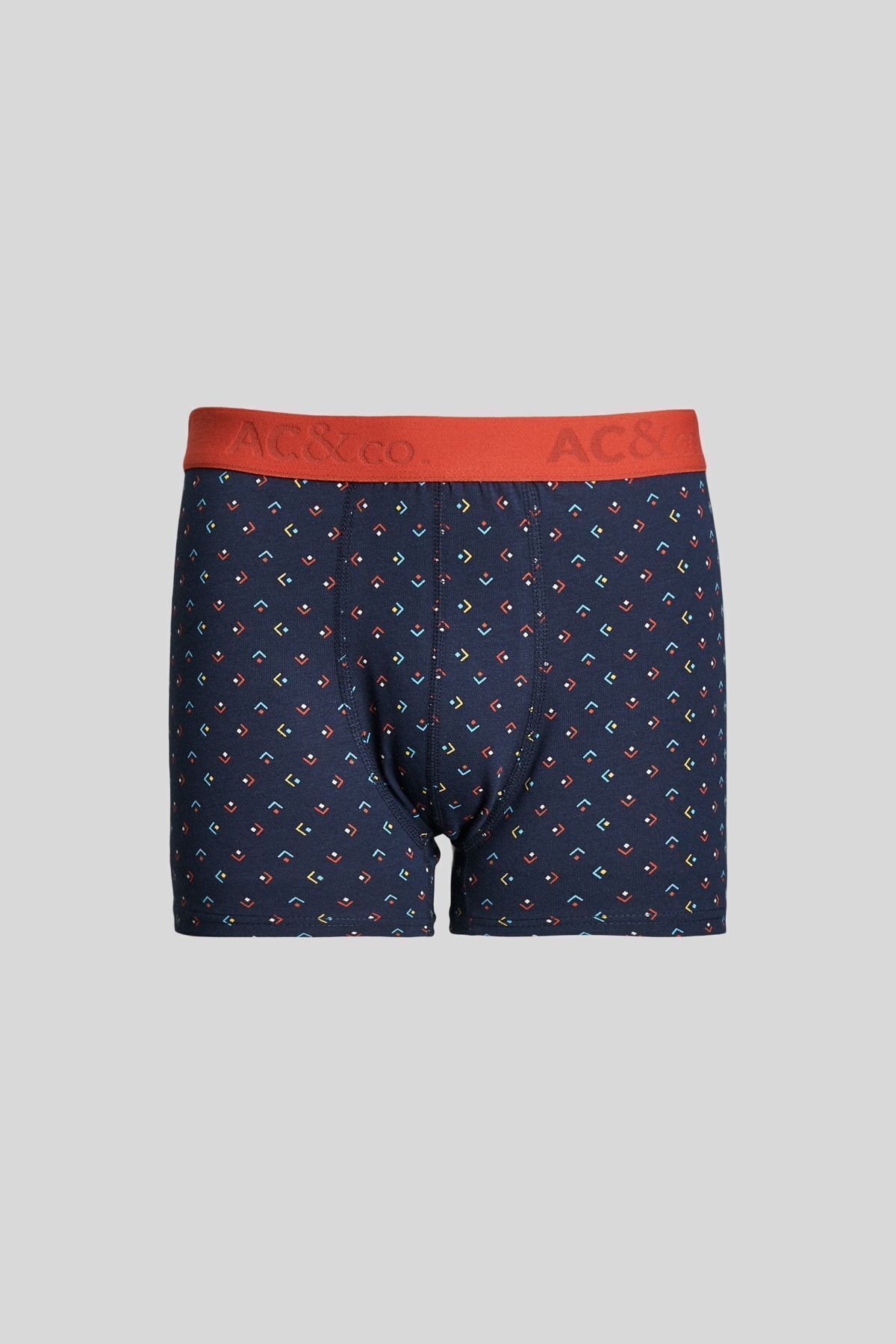 AC&Co / Altınyıldız Classics-Ανδρικό Premium βαμβακερό Navy Blue-saks Blue 3 τεμαχίων εύκαμπτο πακέτο μπόξερ 3
