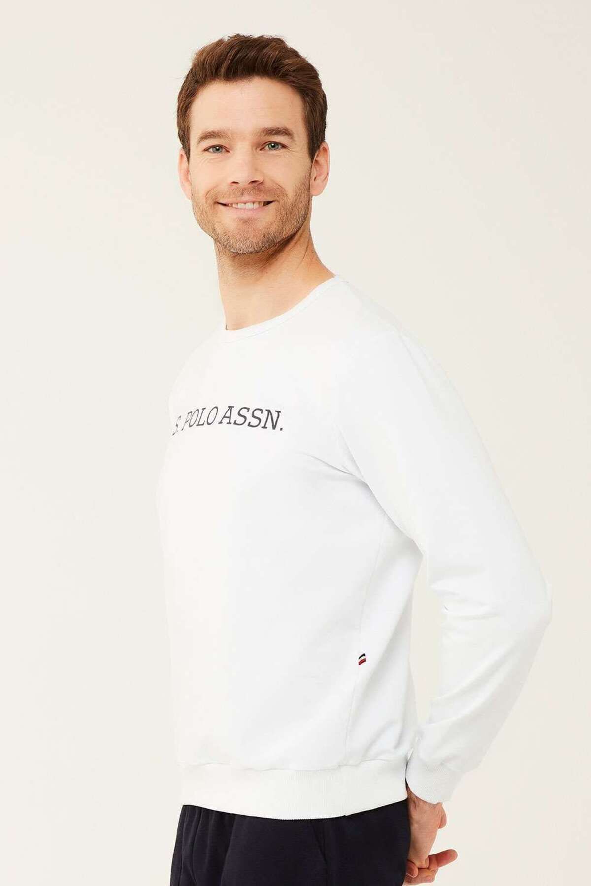 سویشرت مردانه سفید یو اس پولو | 18468 اورجینال - تصویر 2