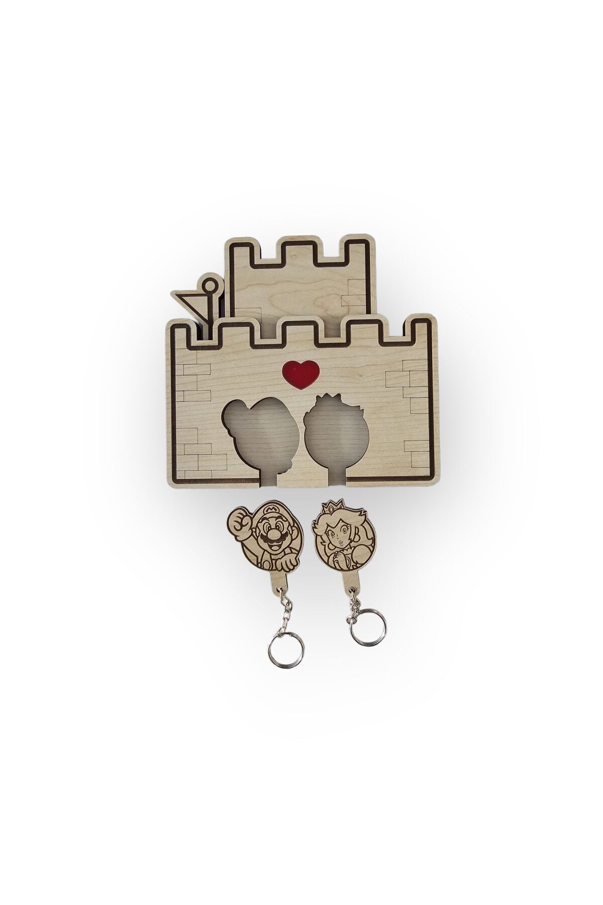 Dlyn-Super Mario Bros Keychain Set - Key Strap and Look Up Keychain 2