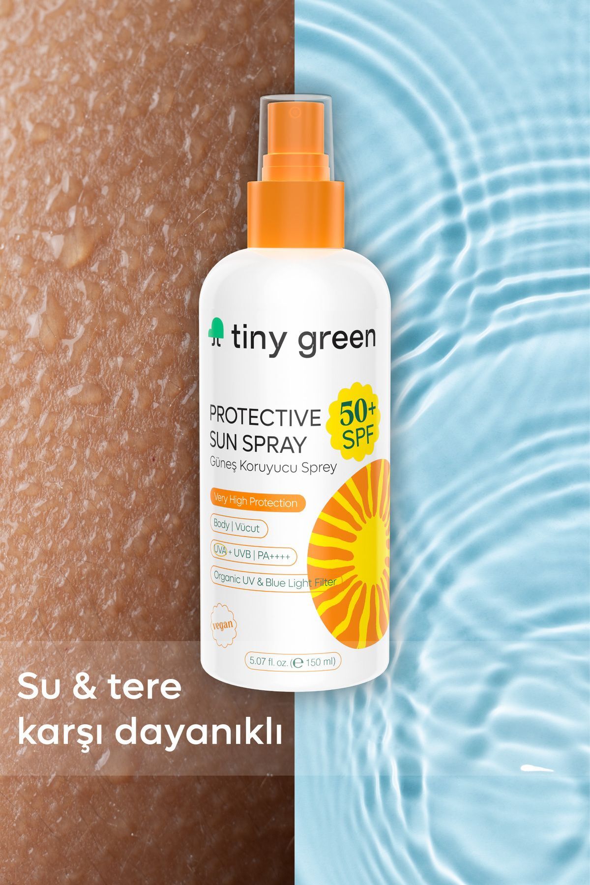 tiny green Yetişkin Güneş Spreyi SPF 50+ Vücut için 150 ml fotoğrafı 4 (önizleme)