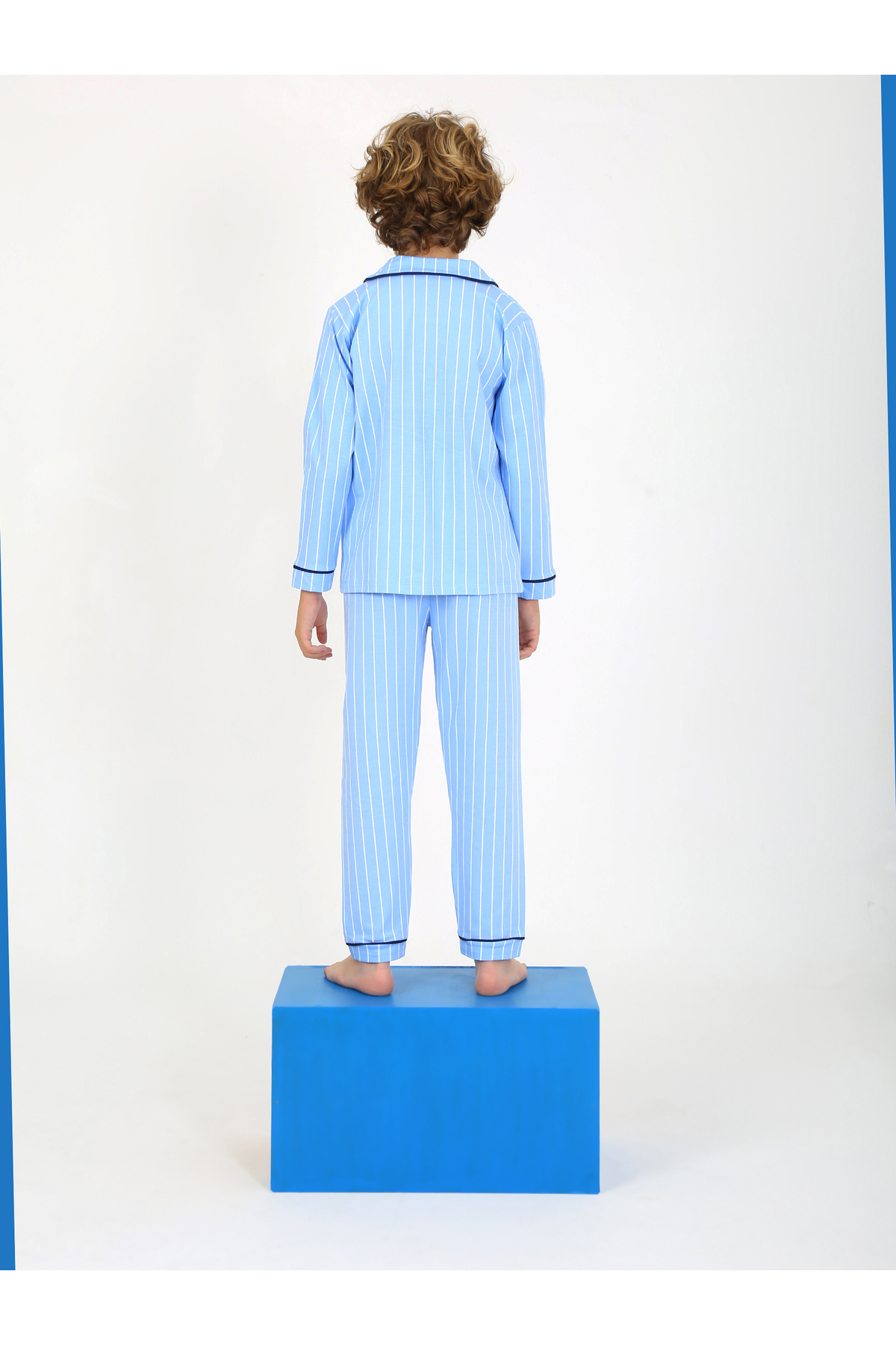 vitmo Çizgili Düğmeli Erkek Çocuk Pijama fotoğrafı 4 (önizleme)