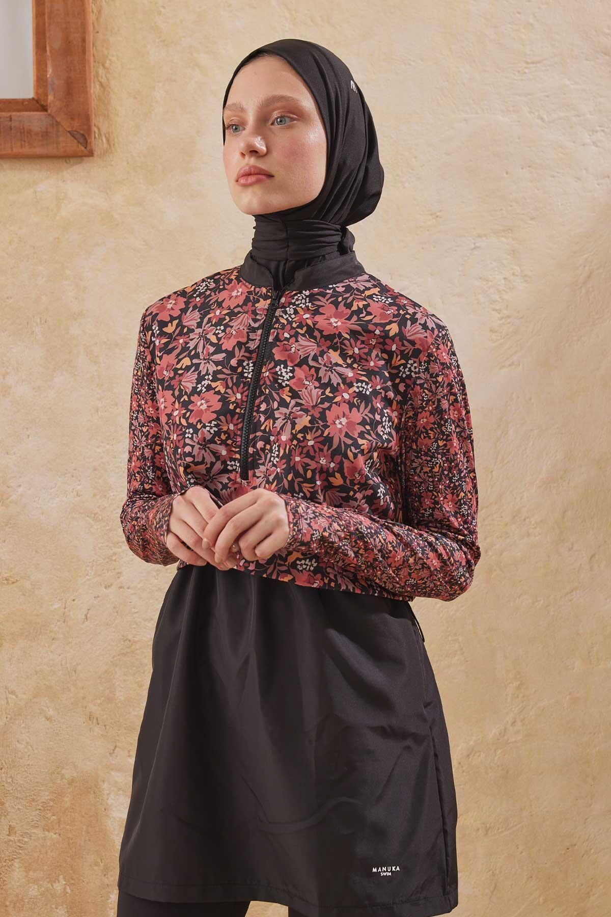 Manuka-3-teiliges Retro-Blumen-Hijab-Badeset 2