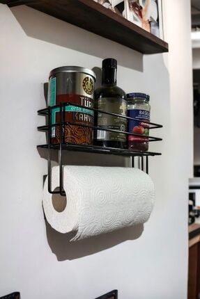 Patulya Aksesuar Süper Sticker Yapışkanlı Baharatlık Ve Kağıt Havlu Askısı/ka...