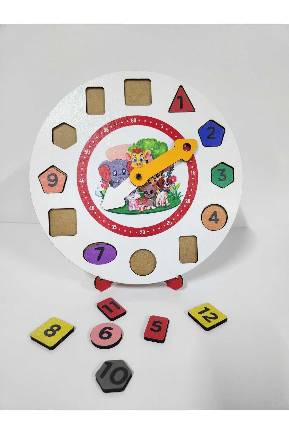 212toyzz Montessori Renkli Sevimli Hayvanlar Desenli Saat Öğretici Puzzle fotoğrafı 3 (önizleme)