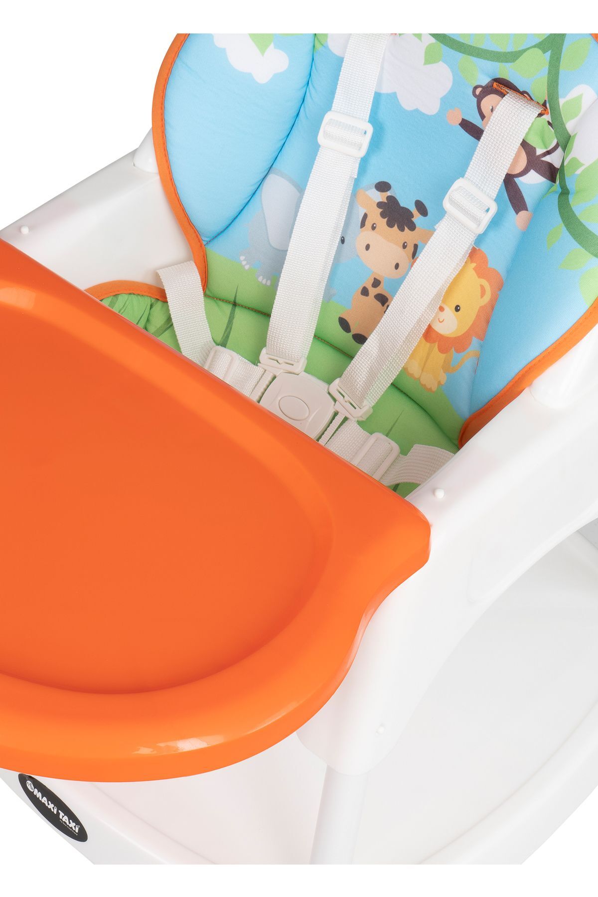 Maxi Taxi Feeding Safari Desenli 3 In 1 Mama Sandalyesi - Turuncu fotoğrafı 3 (önizleme)