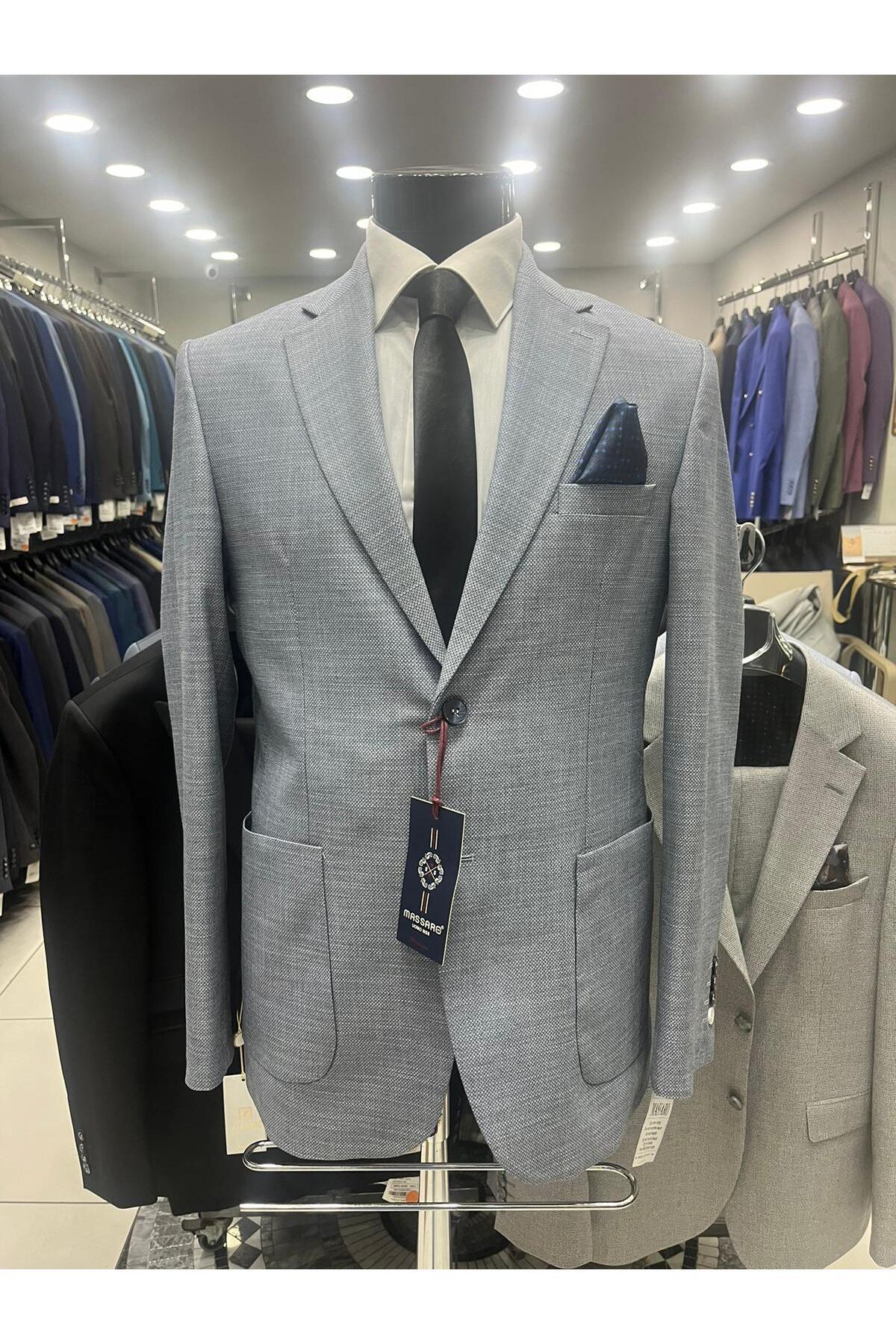 ژاکت مردانه آبی MASSARO | MSSYKC اورجینال - تصویر 2