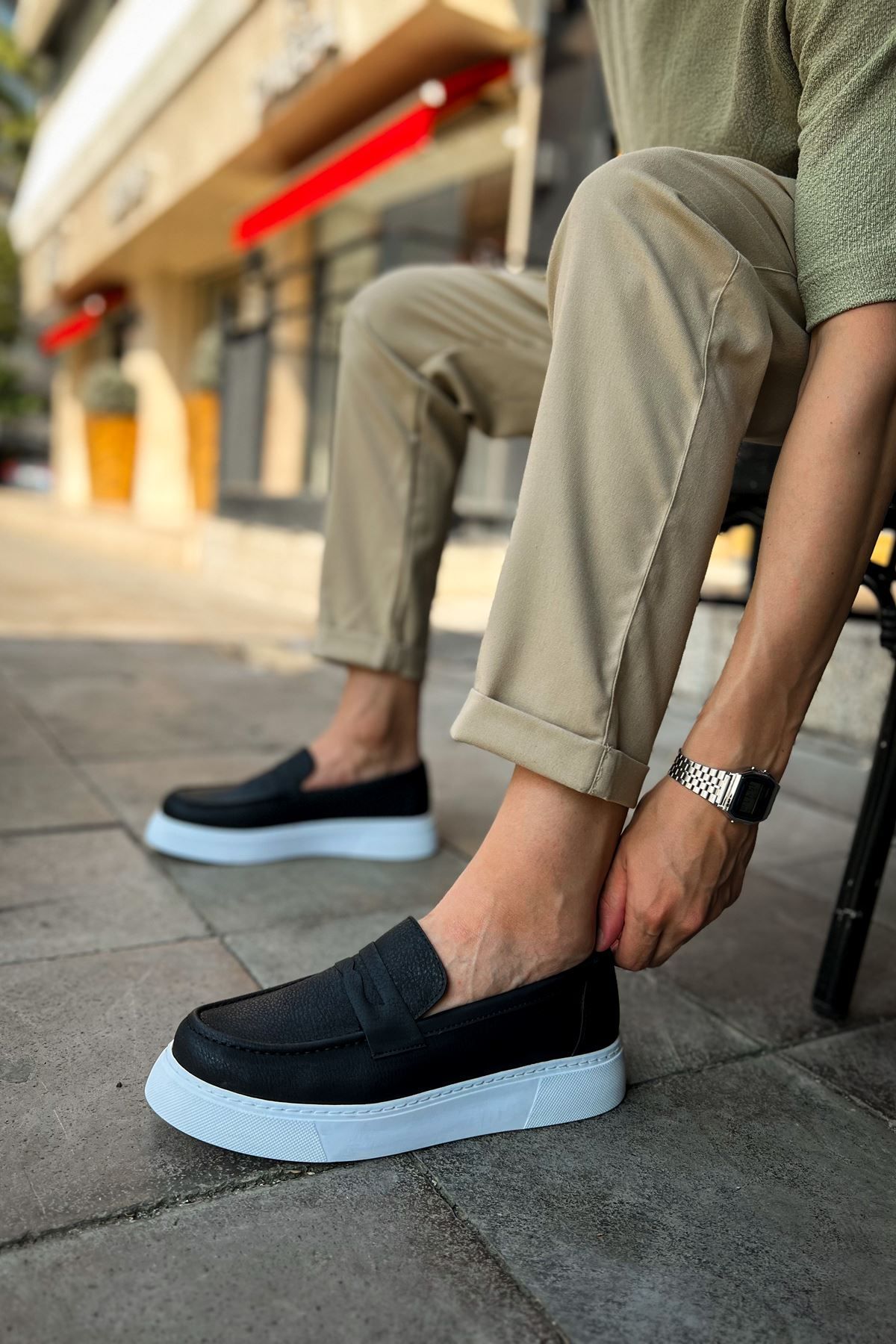 BZ Moda-B421 Bandera - Pantofi casual pentru bărbați cu talpă ortopedică CBT negru 2