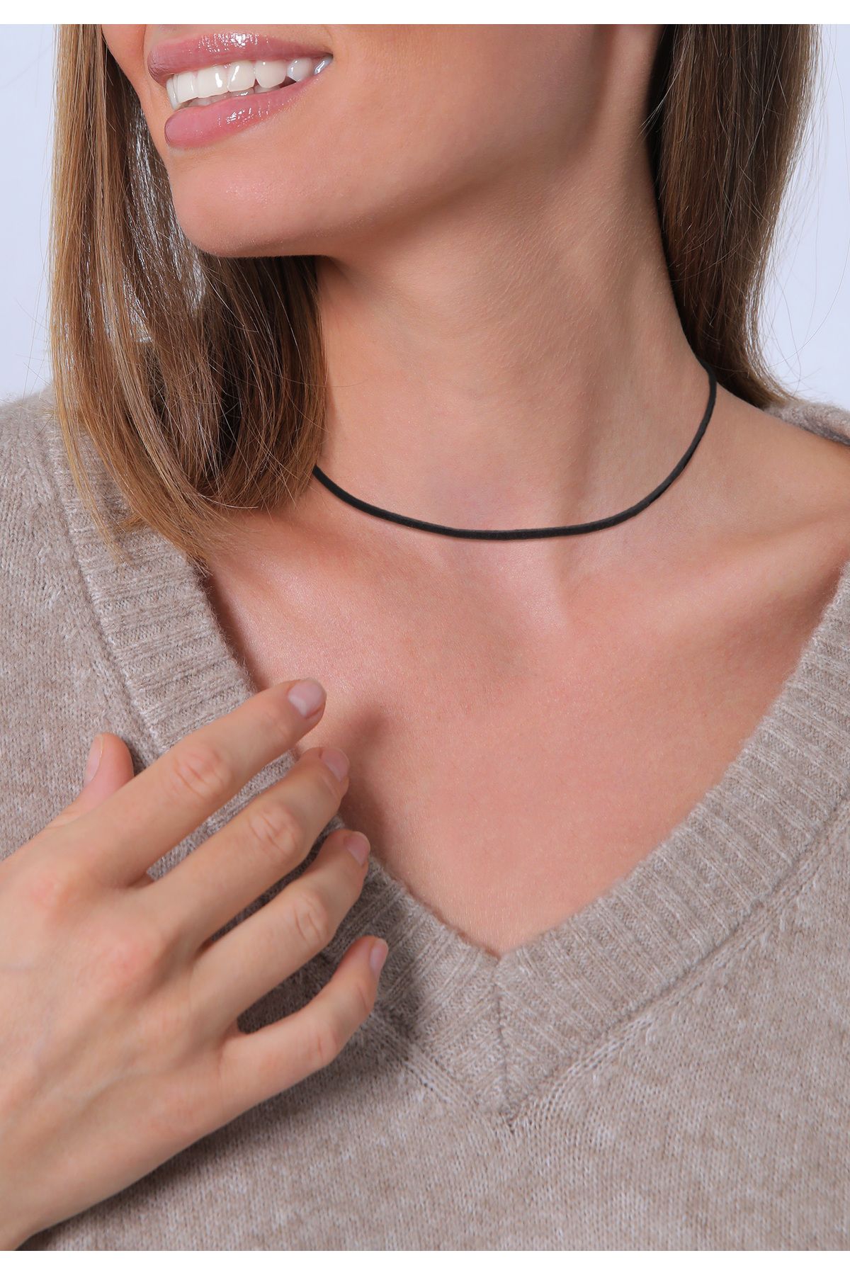ELLI-Halskette Damen Choker Basic Trend mit Wildleder Schwarz aus 925 Sterling Silber 5