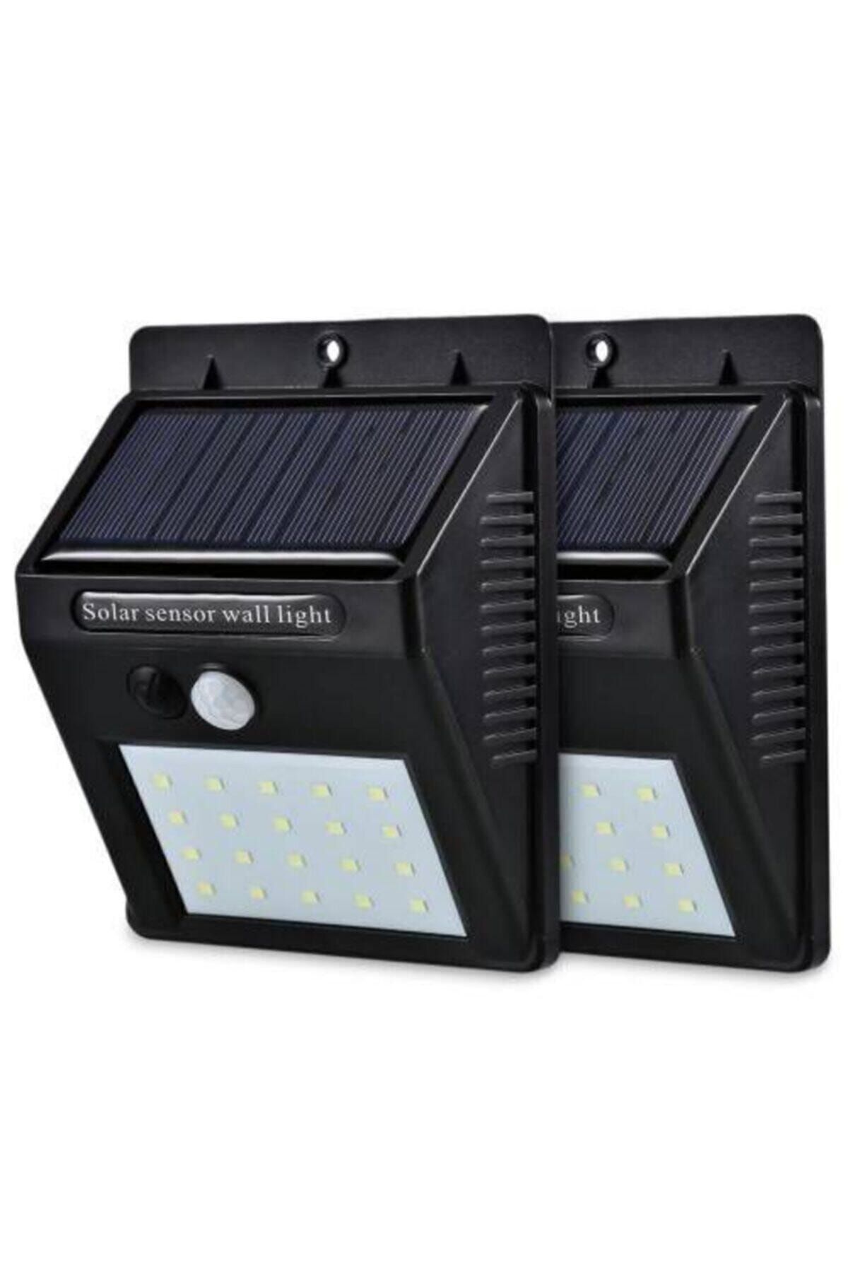 Güneş Enerjili Solar Lamba 20 Ledli Sensörlü Duvar Tipi Su Geçirmez Led Sokak Bahçe Yol Güvenlik