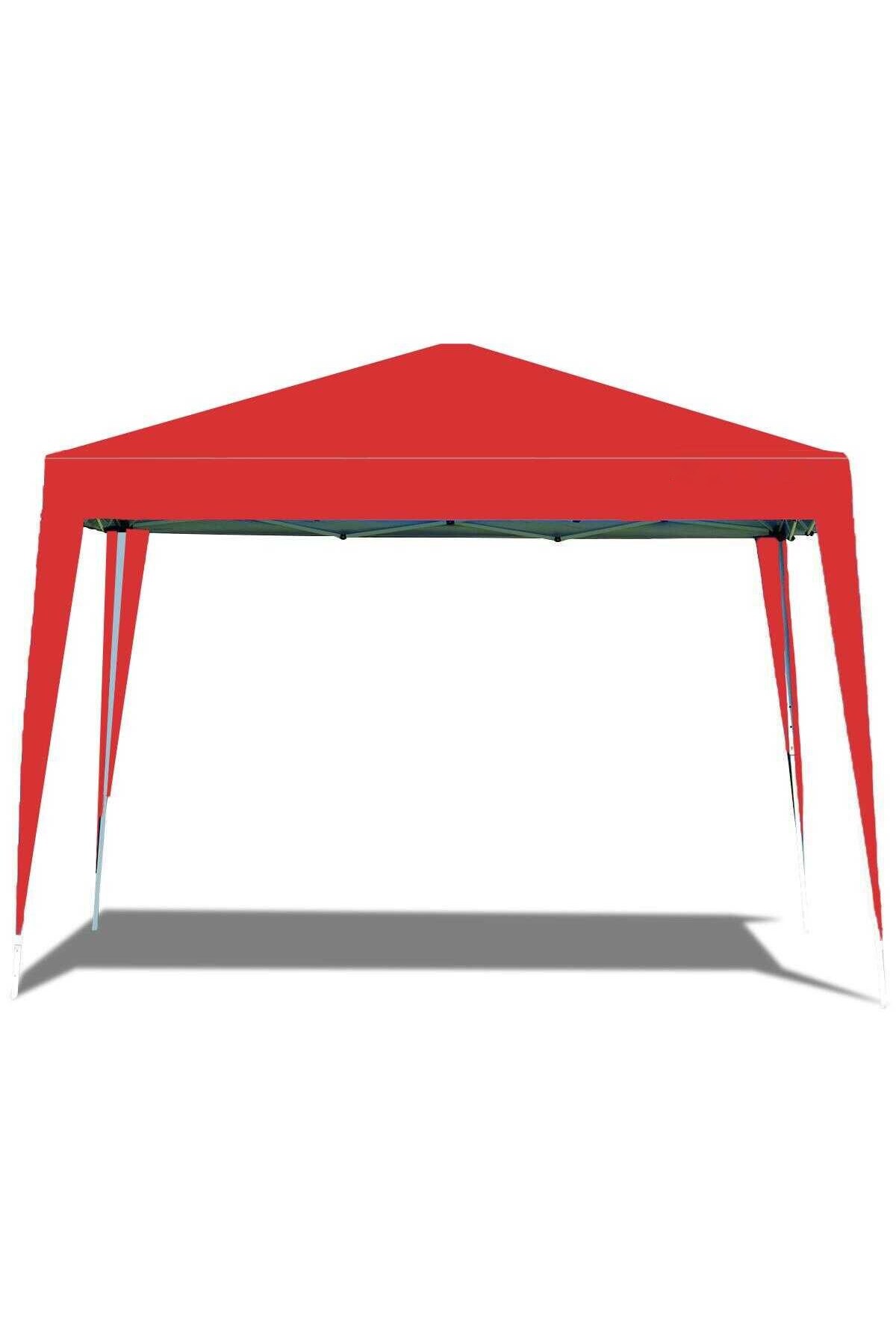 Gazebo Gazebo Garden Camellia Canopy 240 x 240 Cm Polyester Tarpaulin Red