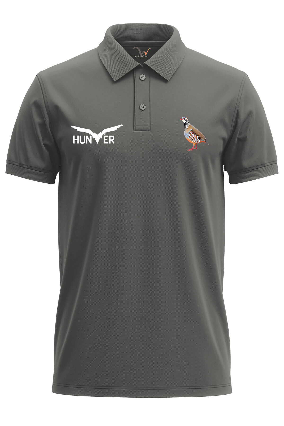 Hunting Partridge Hunting Wildlife Wildlife Regular Fit 100% Cotton Polo Neck Grey T-shirt