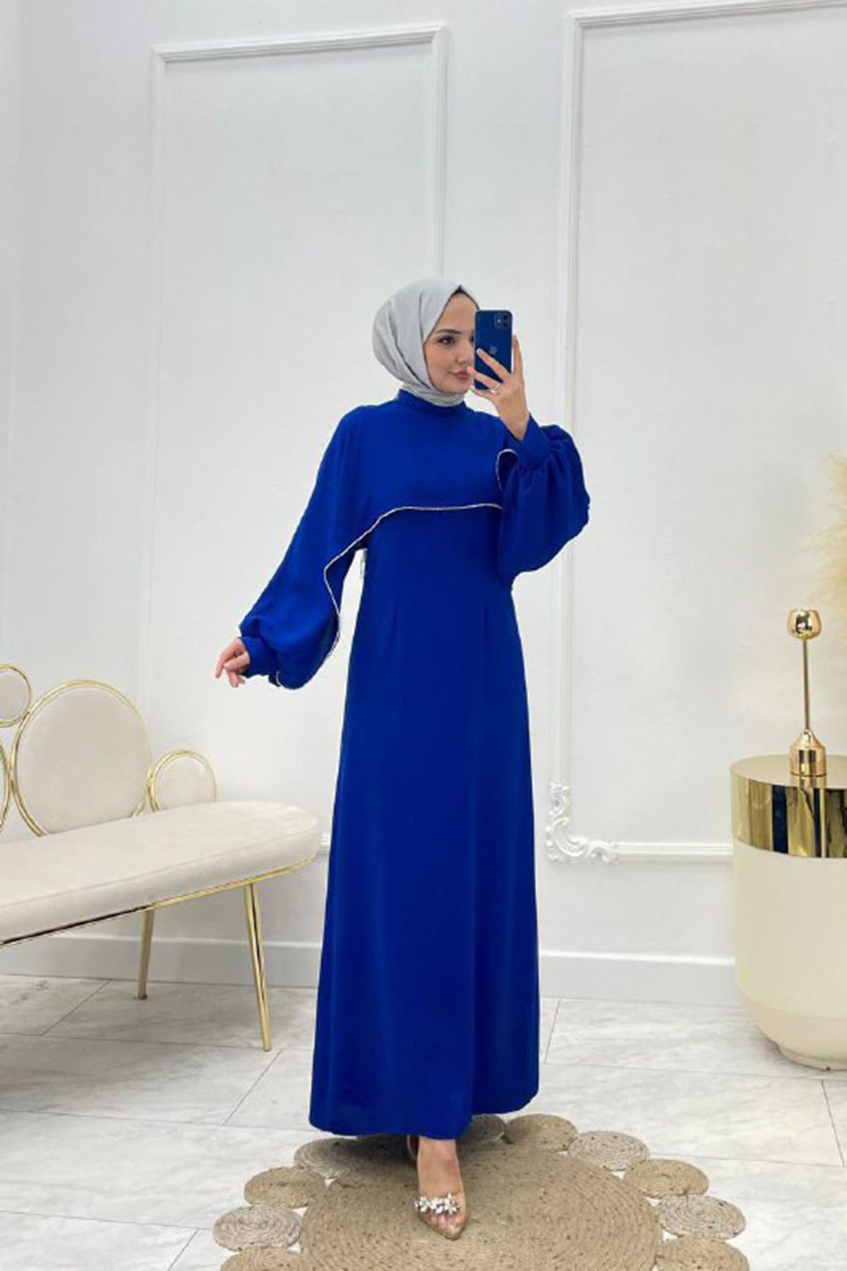 Ne eli Butik Stone Detailed Lycra Women s Hijab Dress NMS011 Trendyol