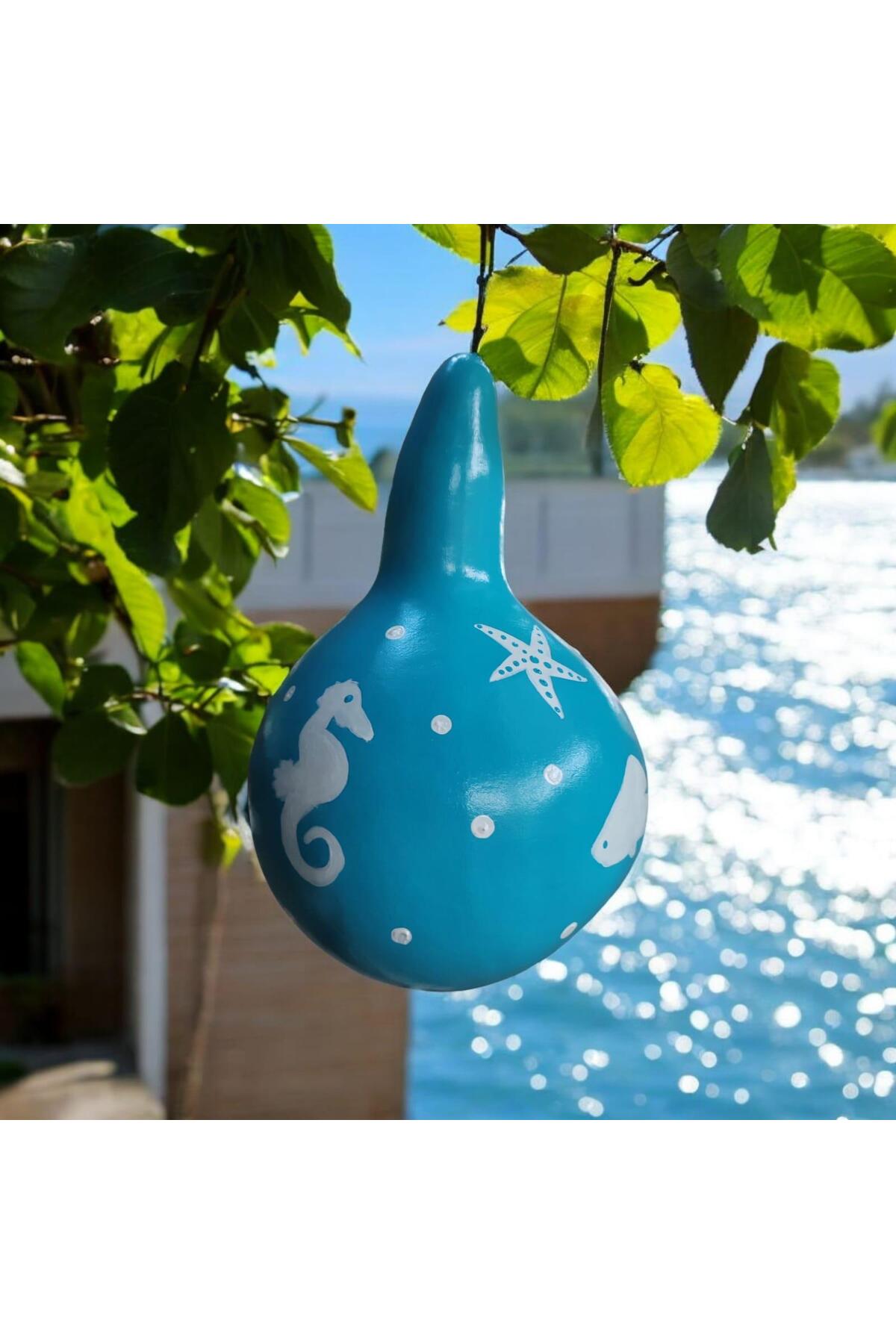 Deniz Temalı Ağaç Süsü,Bahçe Dekorasyon Süsü,Ağaç ve Balkon Süsü Mavi Renk