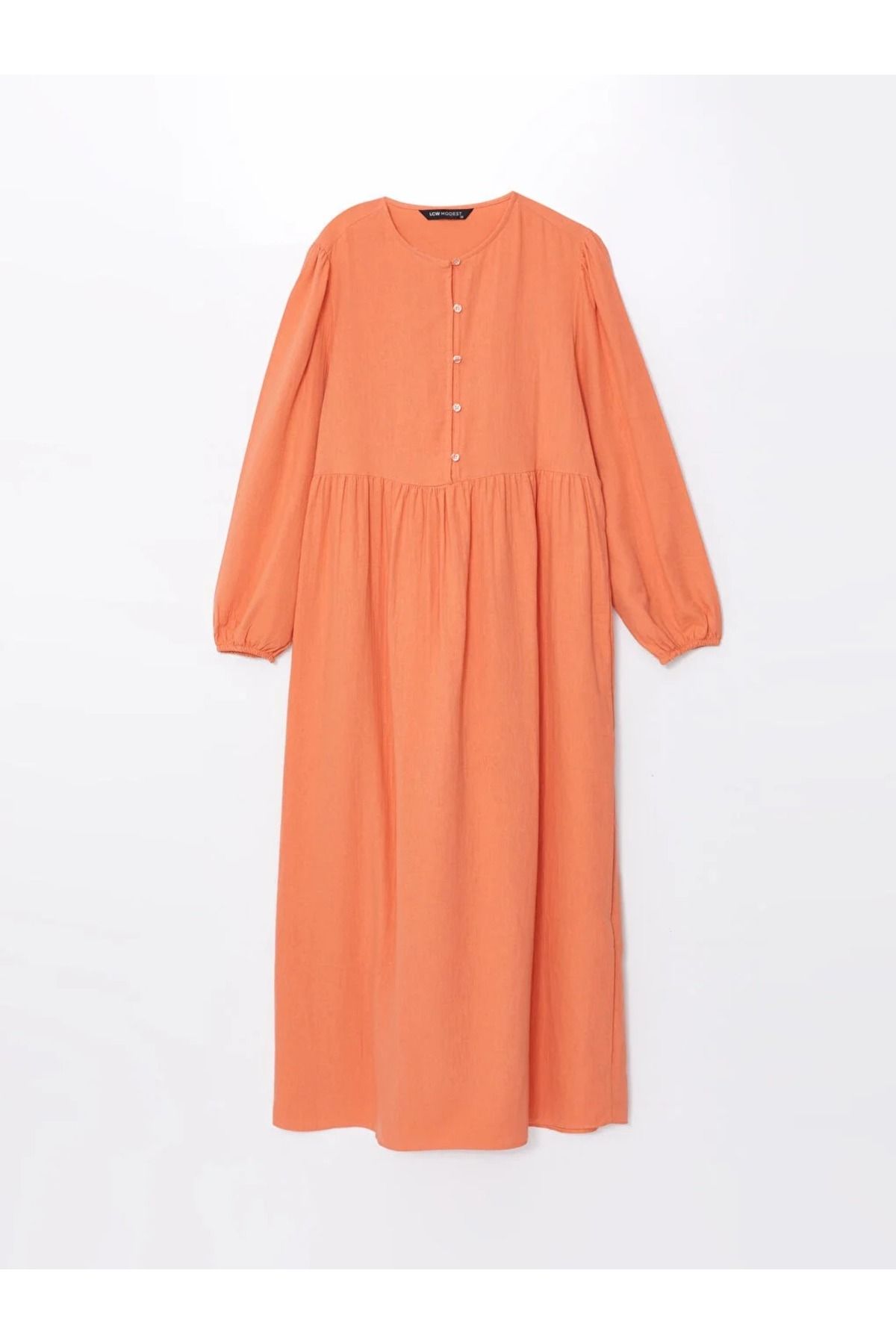 LC Waikiki LCW Modest Bisiklet Yaka Cicekli Uzun Kollu Kad n Elbise