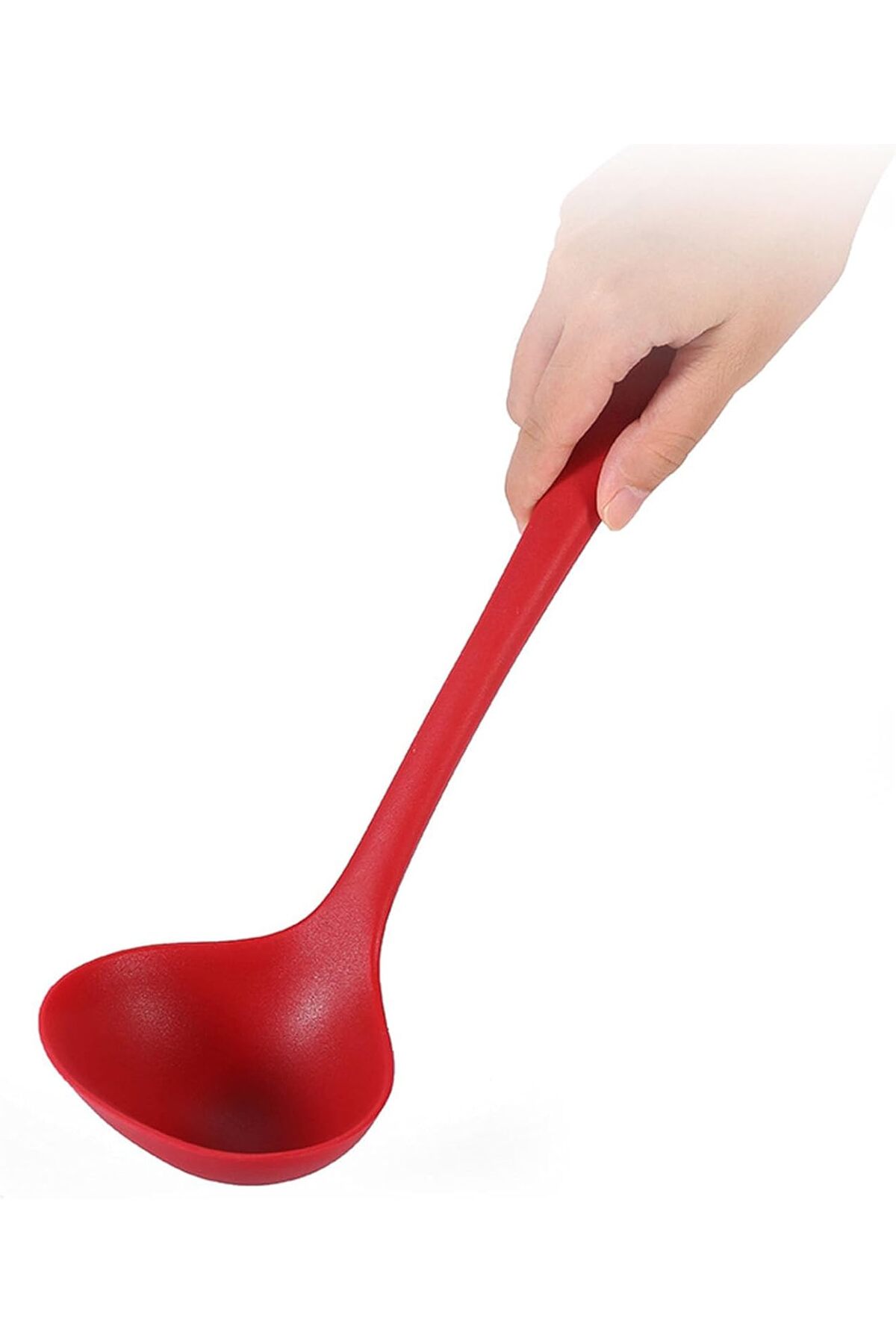 Silicone Soup Ladle - Ultra Hard Tipped, High Temperature Resistant, Fireproof and Non-Stick 1 Piece