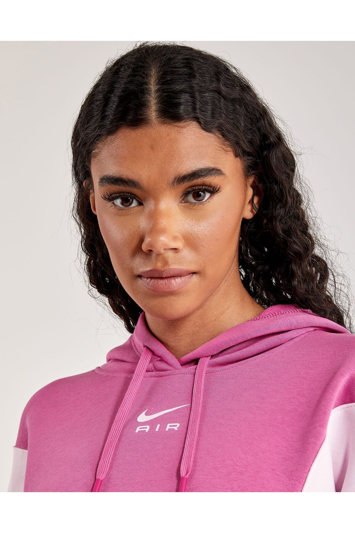 Nike Pink Air Oversized Fleece Crop Hoodie Women s Sportswear Trendyol