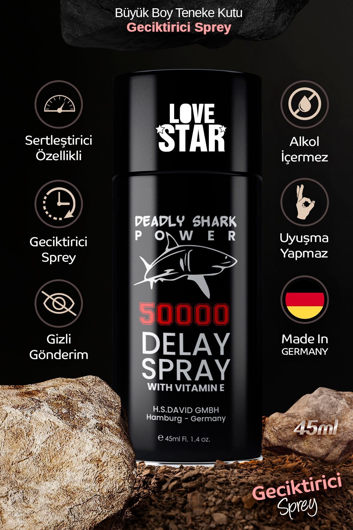 Love Star Geciktiricili 45ml Sprey Geciktirmeye Yardımcı Alman Mucizesi Özel Formül Etki