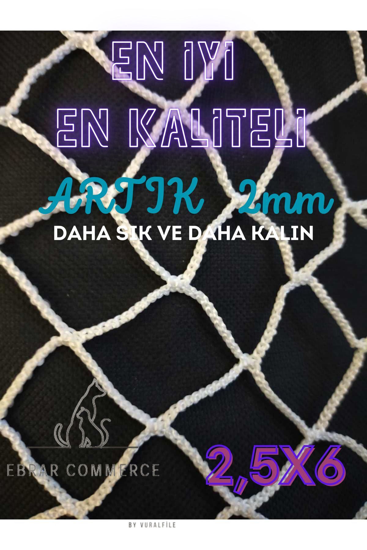 ebrarcommerce Balkon Filesi 2,5mx 6 Metre Kalın Ve Sık Dokunmuş Kedi Çocuk Filesi