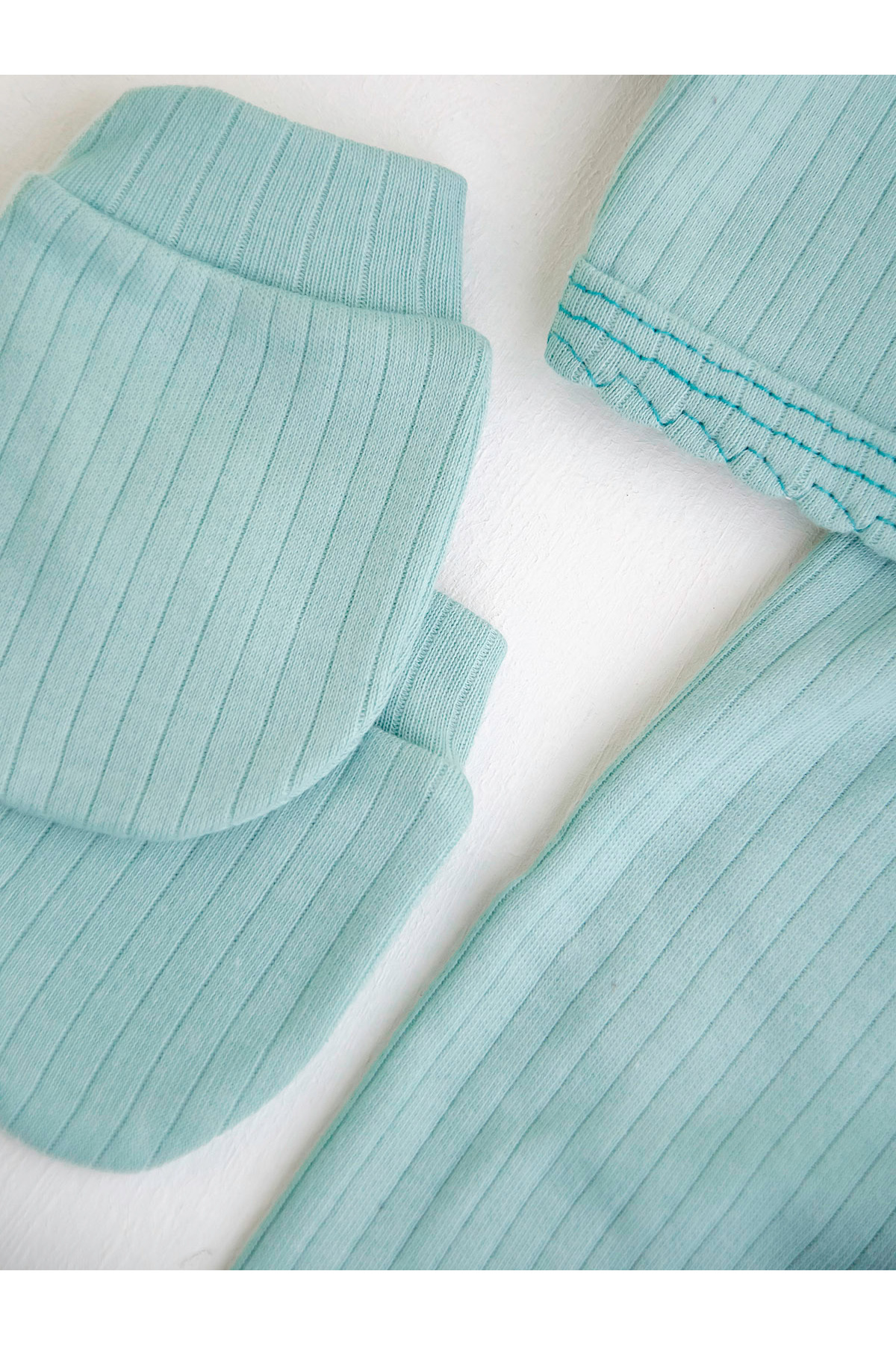 Oz Baby Hastane Çıkışı Organik Pamuklu Kumaş - Ozbaby 5'li Yeni Doğan Bebek Zıbın Seti fotoğrafı 4 (önizleme)