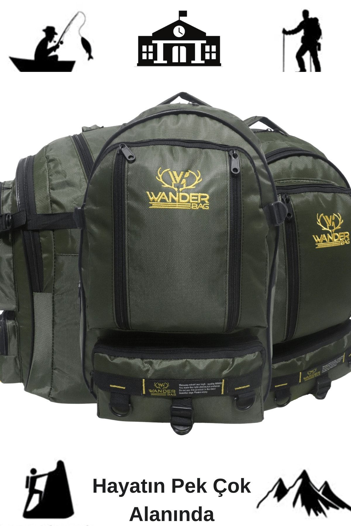 کوله پشتی زنانه سبز Baggor | wander50 اورجینال - تصویر 2