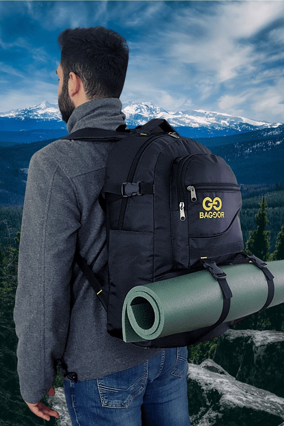 کوله پشتی زنانه مشکی Baggor | 45032165 اورجینال - تصویر 2