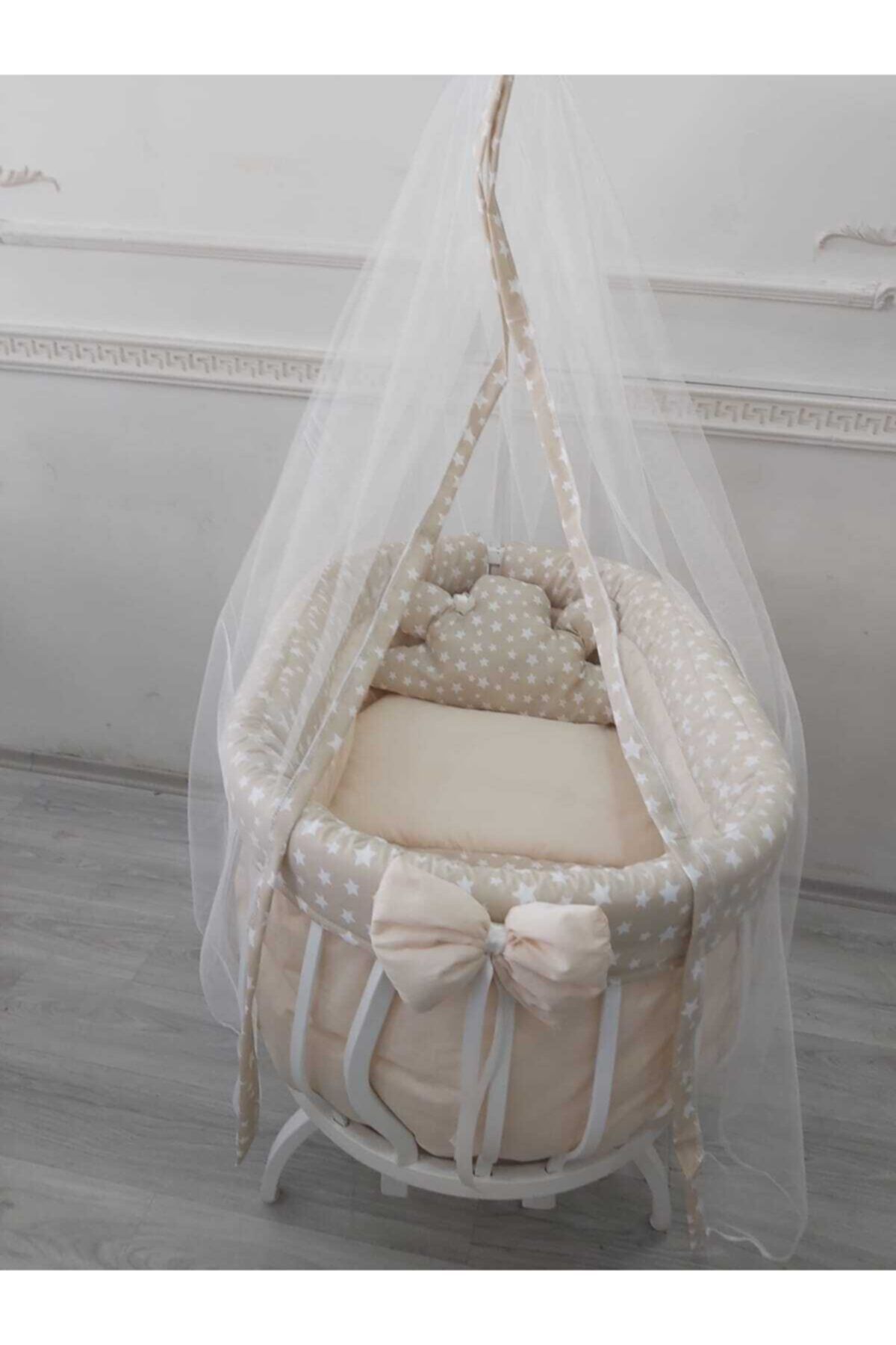 babyen1 Kahve Yıldızlı Sepet Için Uyku Seti