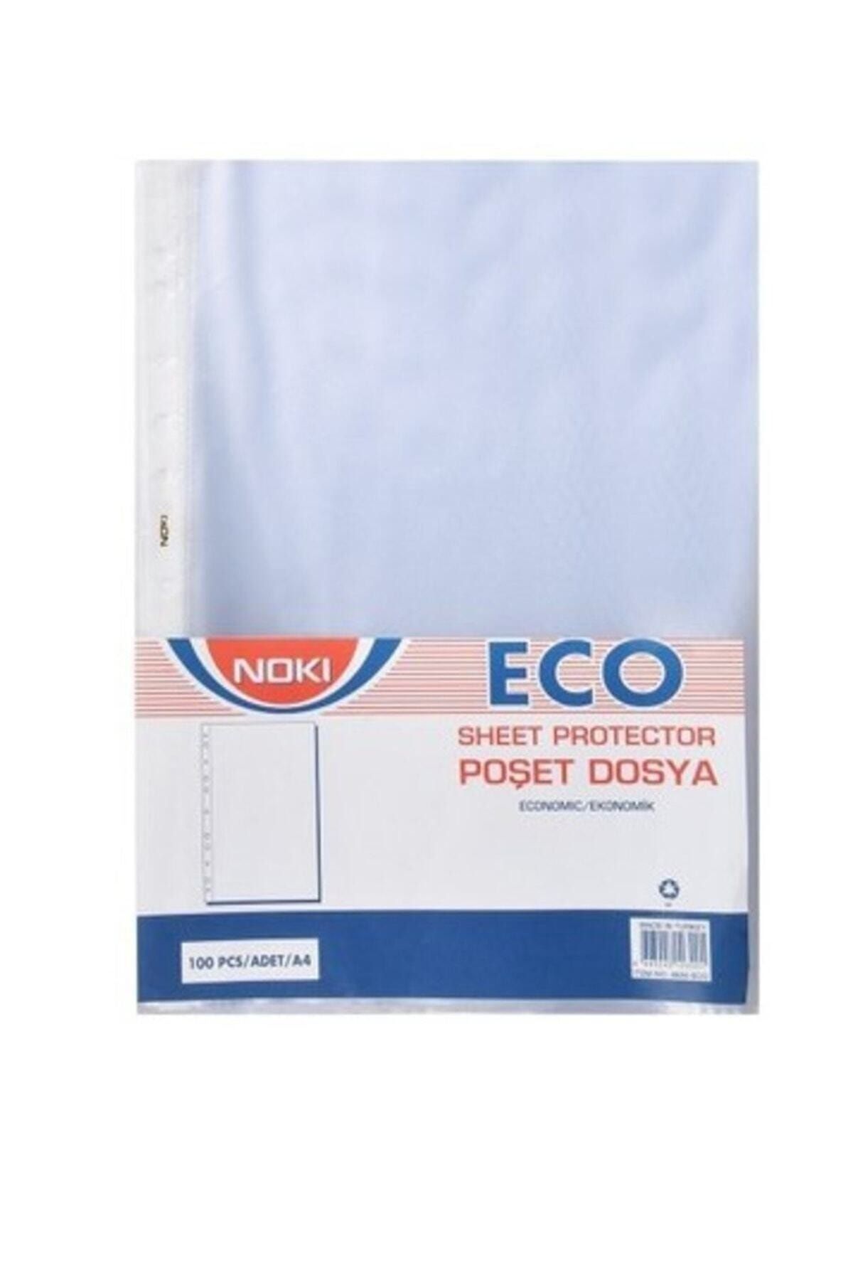 Noki Eco A4 Beyaz Kenarlı Delikli Poşet Dosya Ekoomik Gömlek Föy 10 Paket