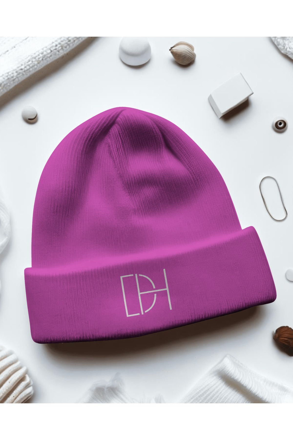 Dipha Wear Toz Pembe Nakışlı Bere