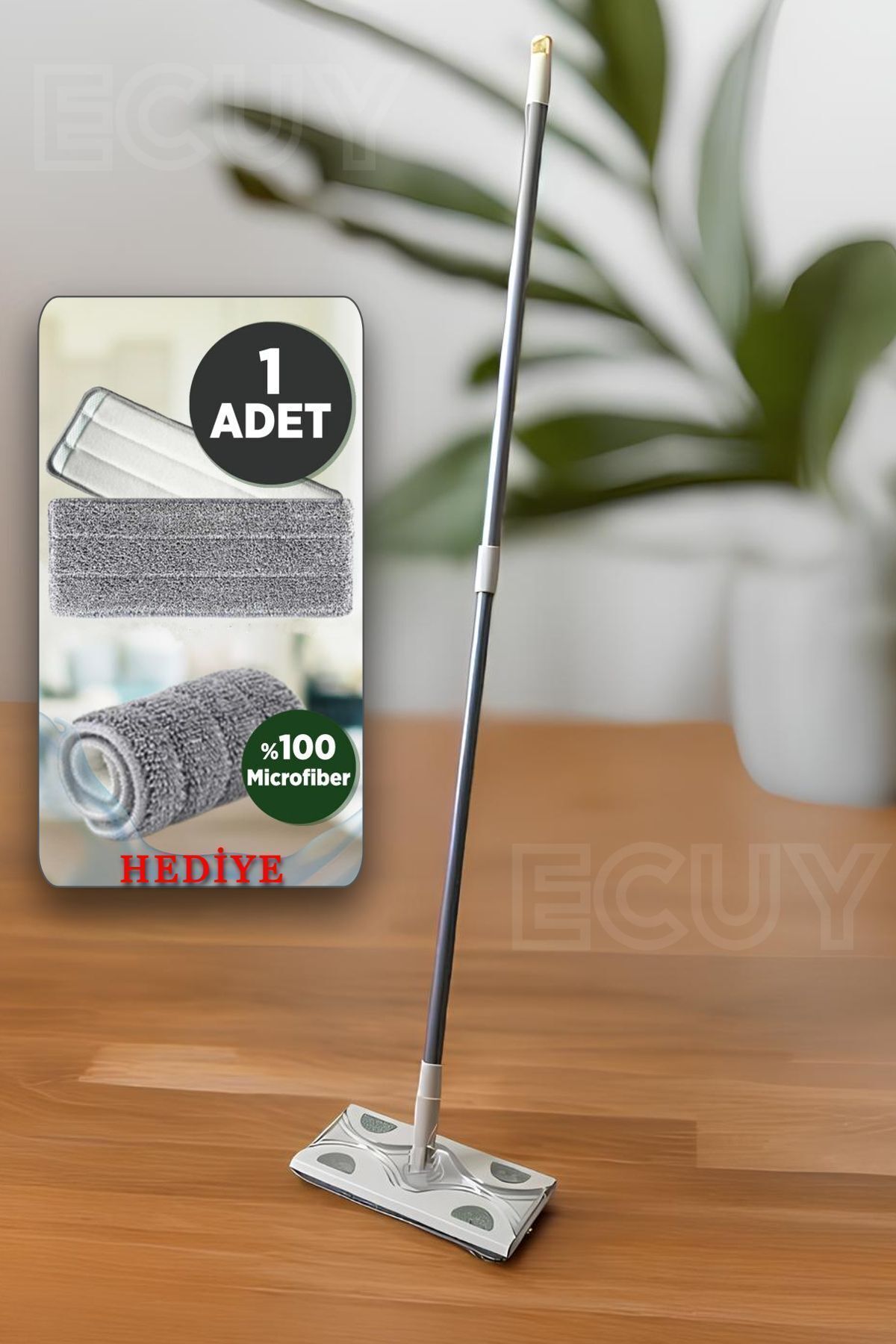 360° Başlıklı Mikrofiber Mop – Sıkıştırmalı Paspas Temizlik Seti, Yüzey Temizlik Ve Havlu Uyumlu