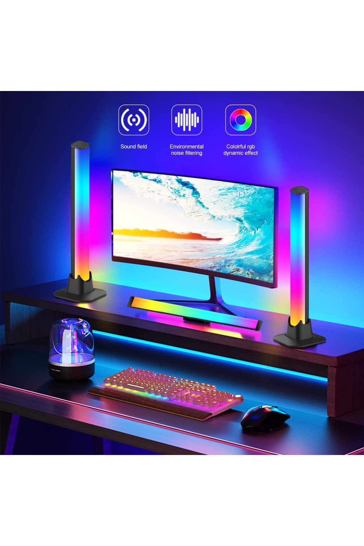 MtReal-Smart RGB LED Light Bars Night Light with Bluetooth APP Control Music Rhythm Lights Backlight for... 2