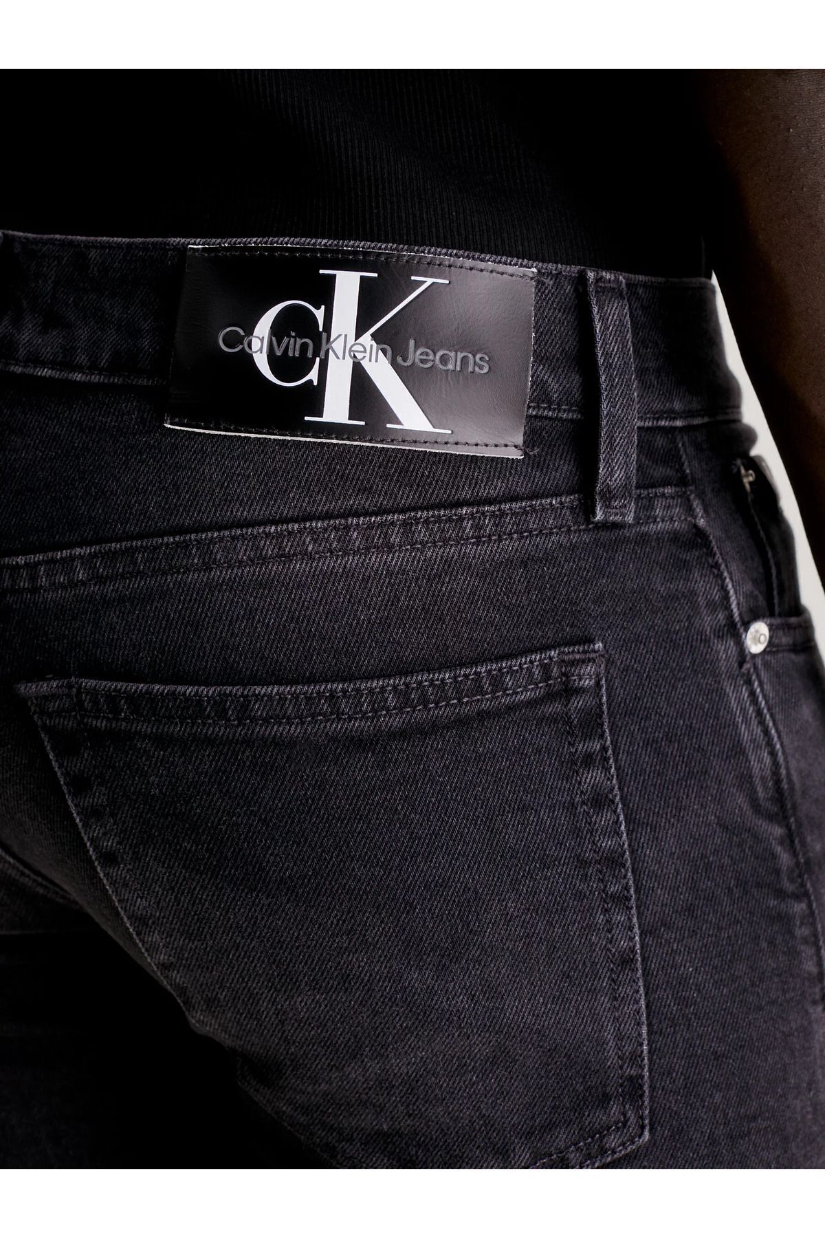شلوار جین مشکی مردانه کمر معمولی پنبه 5 دکمه جیب J30J324192 1BY Calvin Klein