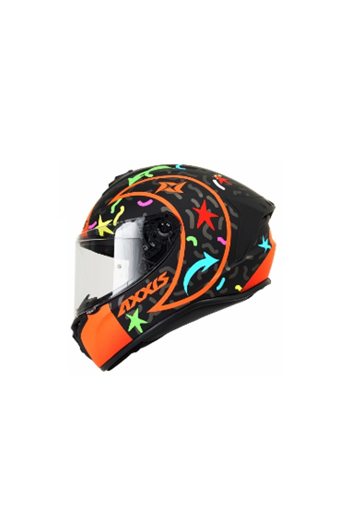 Axxis Draken Crazy Matt Fluor Orange Full Face Kapalı Motosiklet