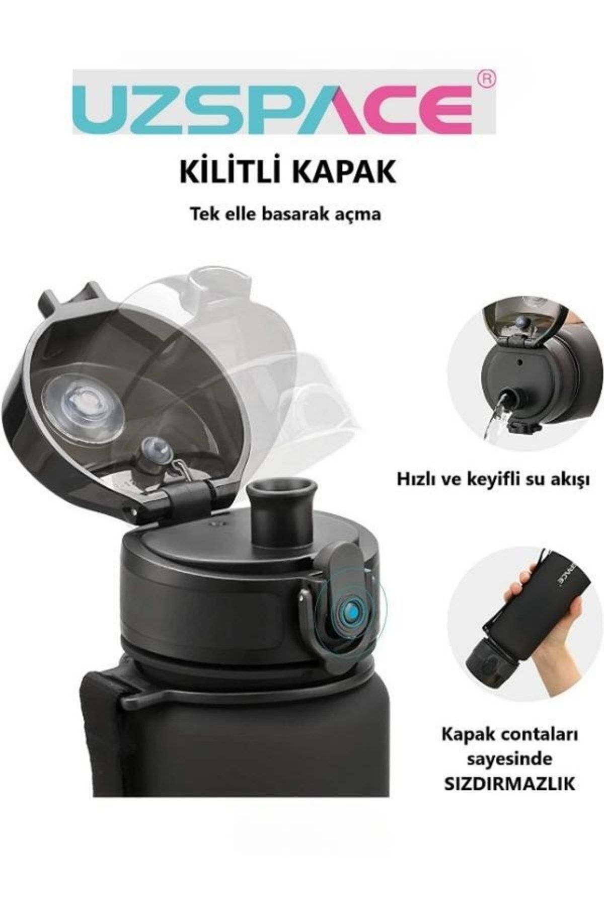 قمقمه و فلاسک سبز جریان آب Tritan Uzspace 1000 میل Vagonlife