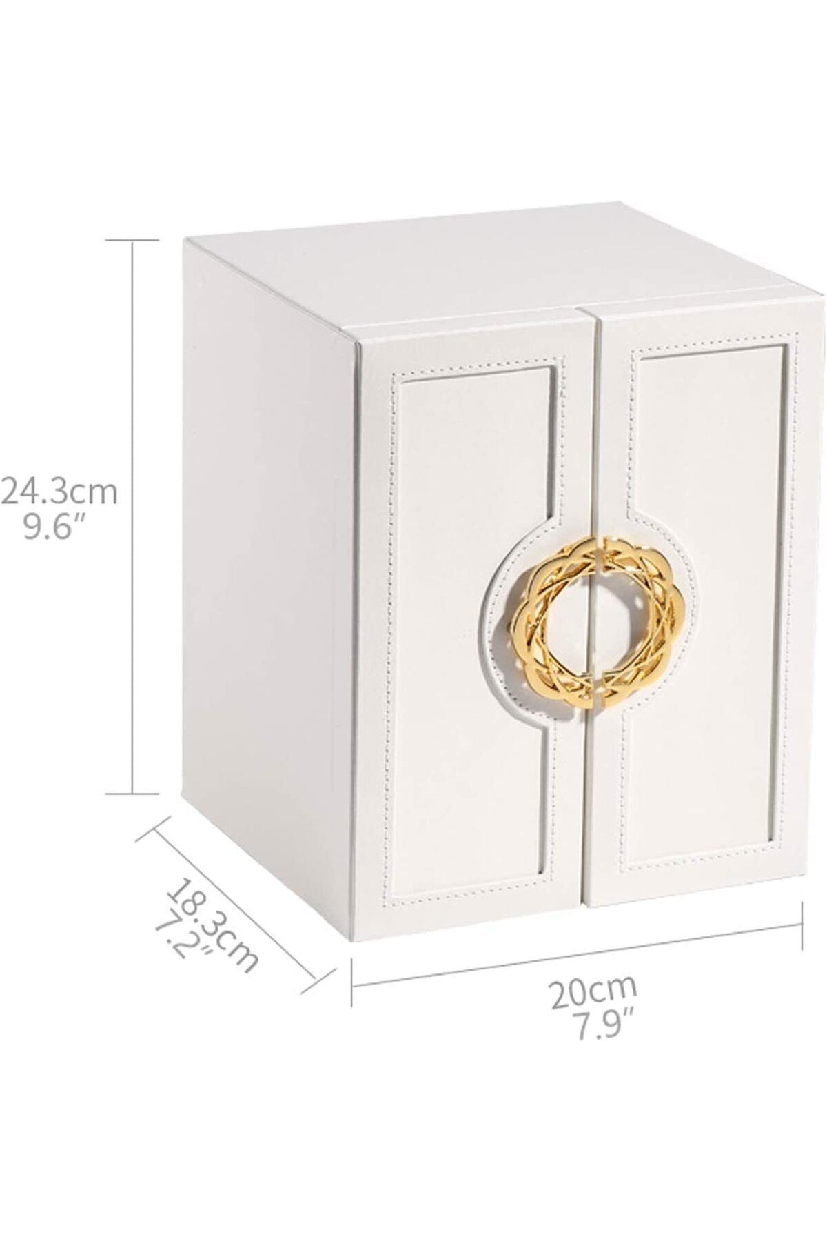 SheSee-Luxury Jewelry Earring Ring and Necklace Bracelet Watch Organizer - 24X20X18 Cm, Pu Leather and Suede Inside 5