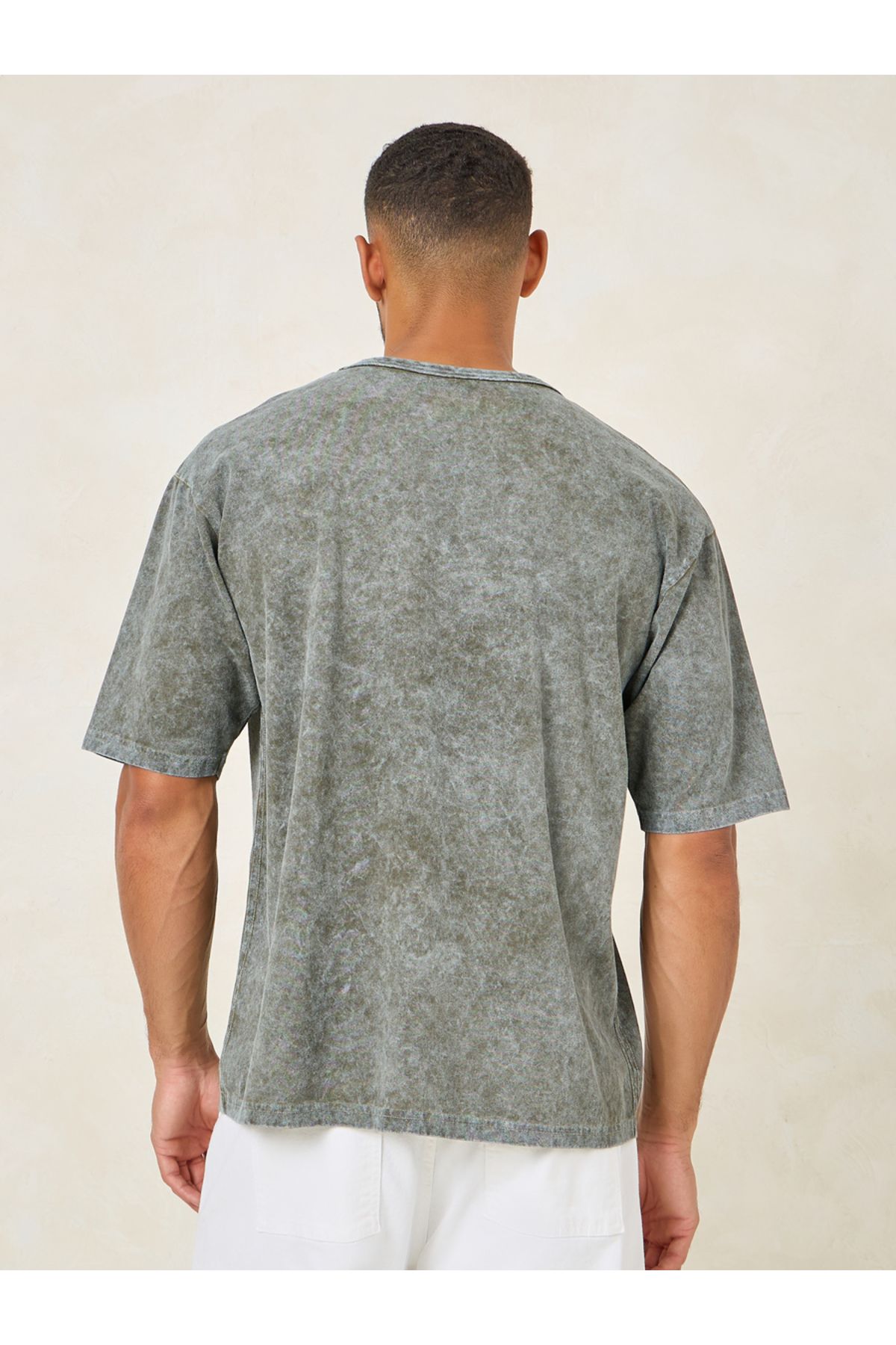 Styli-Acid Washed Heavy Weight Printed Oversized T-Shirt 4