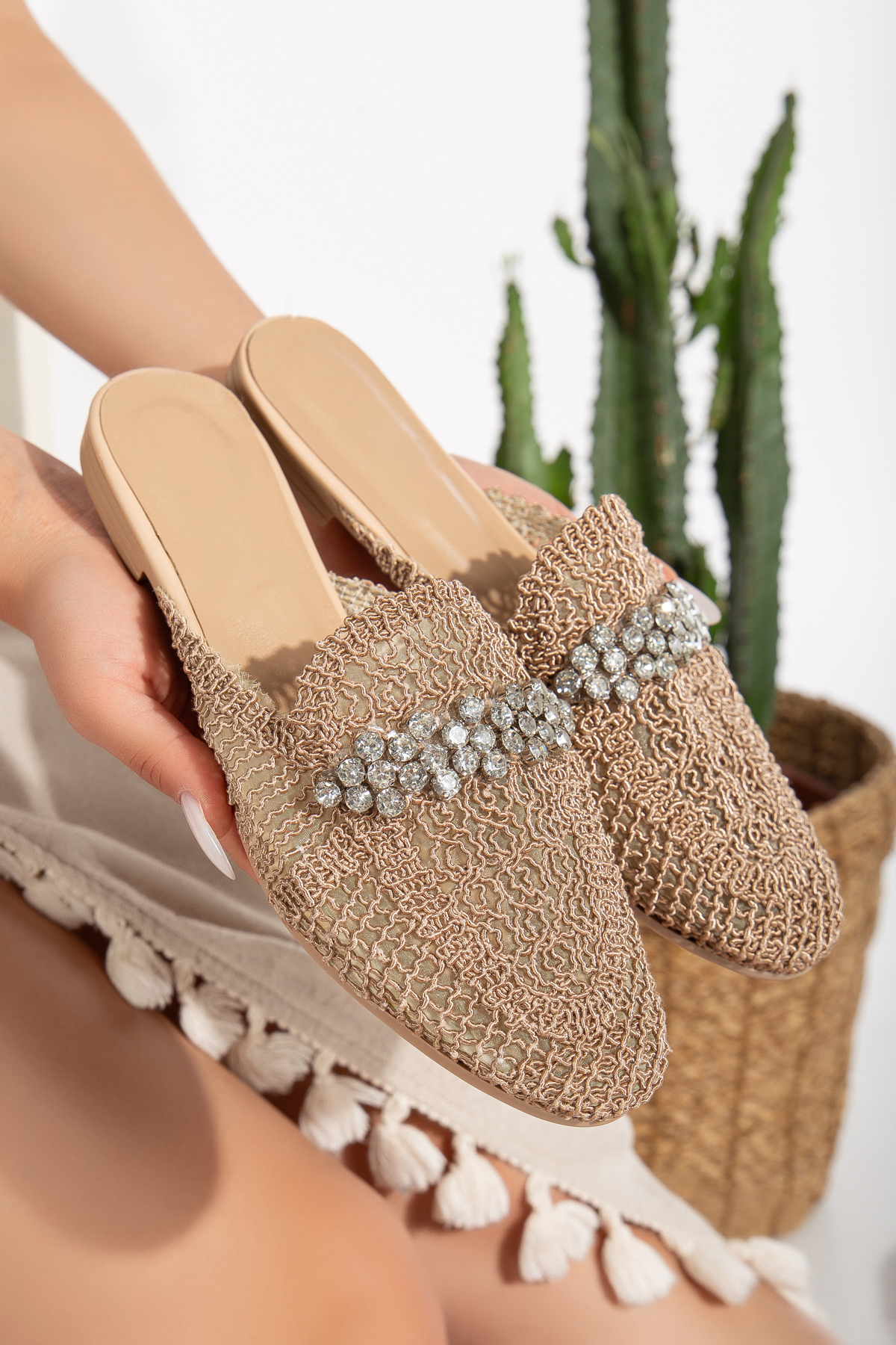 صندل زنانه بژ wolfcity | city200030004000 اورجینال - تصویر 4