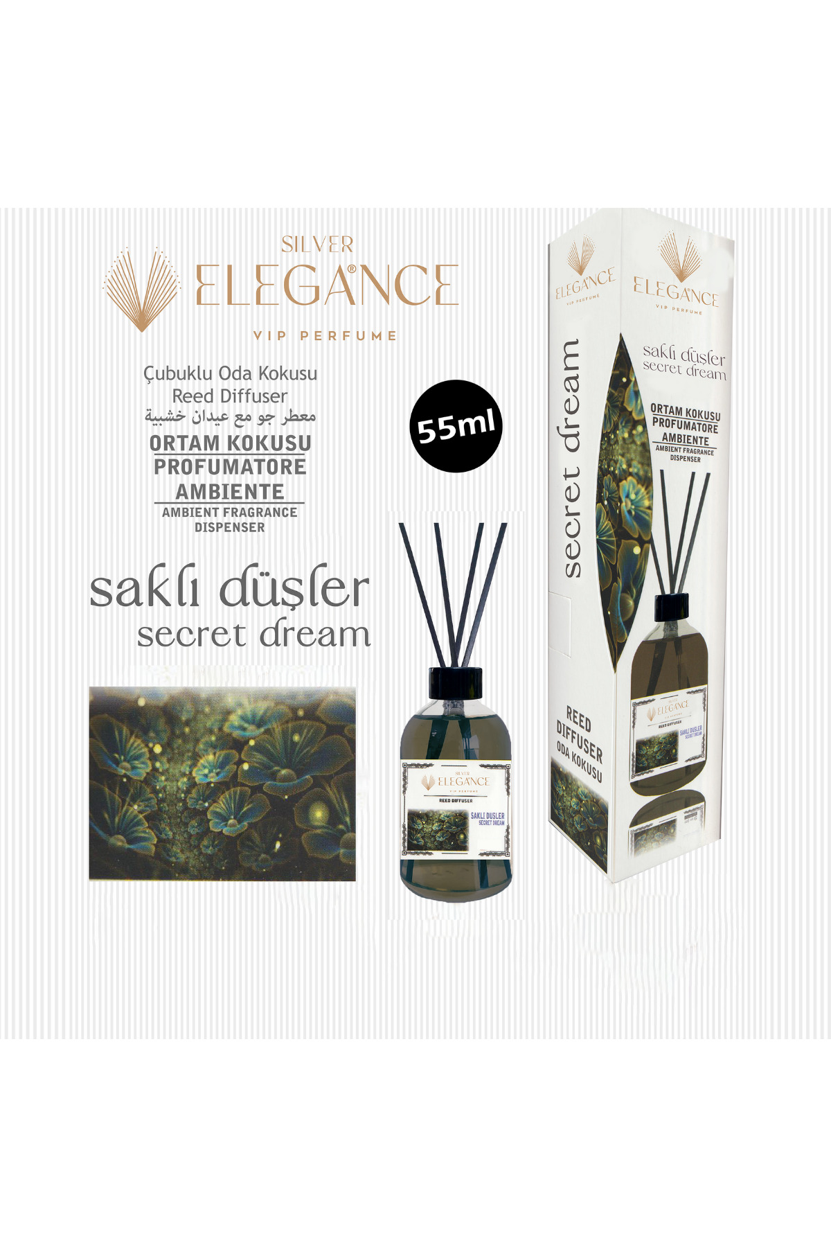 Özel Fiyat - Saklı Düşler Reed Diffuser Bambu Çubuklu Oda Kokusu (55 ML)