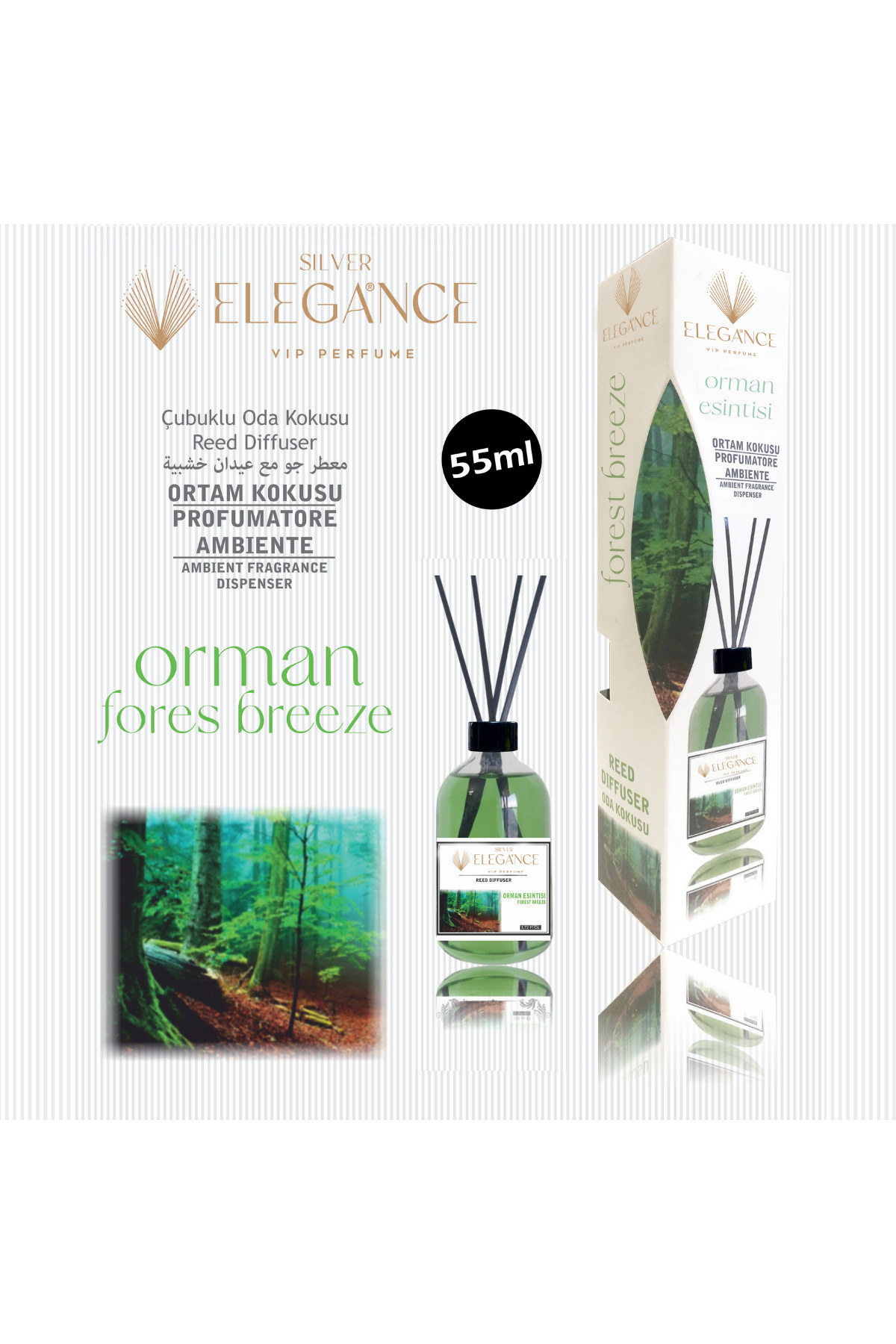 Özel Fiyat - Orman Esintisi Reed Diffuser Bambu Çubuklu Oda Kokusu (55 ML)