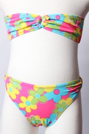 Ayl Kız Çocuk Straplez Model Empirme Alt Üst Bikini Takım 190-101 ÇBE190-101