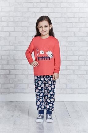 Uzun Kollu Genç Kız Pijama Takımı Nar 5669
