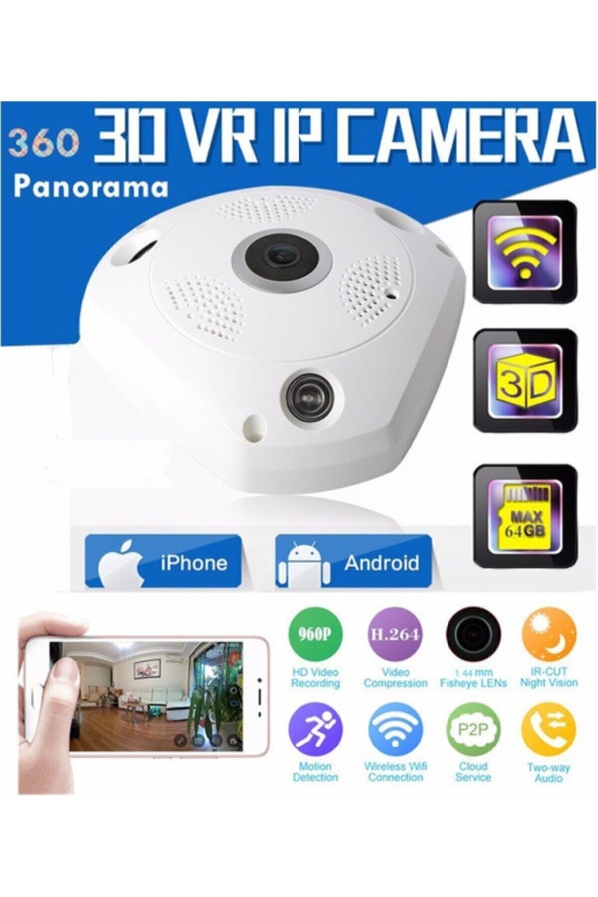 Angel Eye Angeleye Ks-607 Panoramik Balık Gözü 360 Derece Hd Tavan Tipi  Kablosuz Ip Kamera fotoğrafı 7 (önizleme)