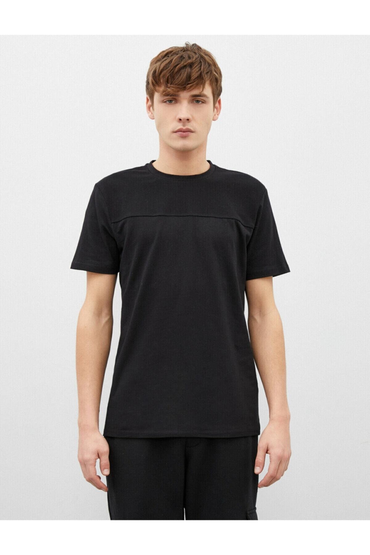 تیشرت مردانه مشکی کوتون | 1YAM12031OK اورجینال - تصویر 3