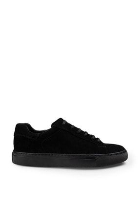 Hakiki Süet Siyah Sneaker Erkek Ayakkabı 01829MSYHC01