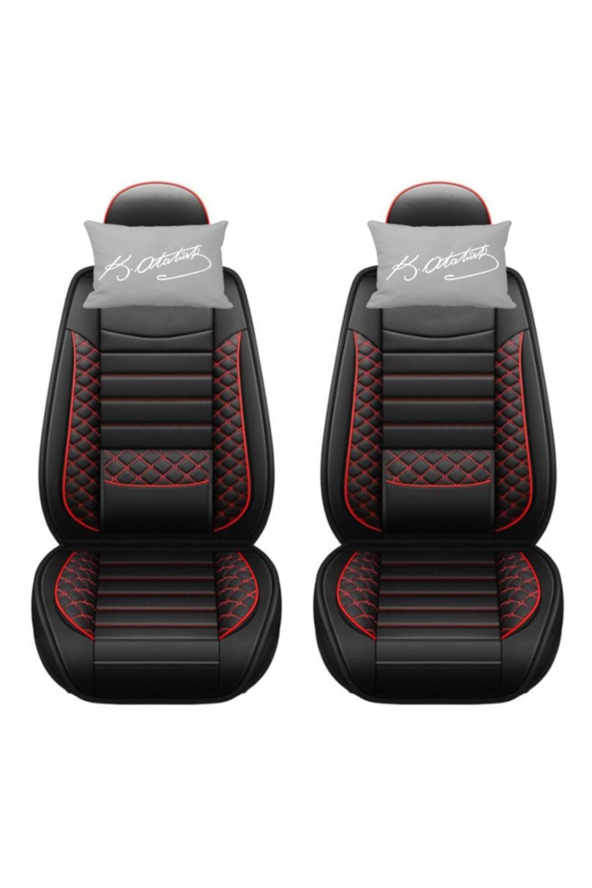 ziron Audi A4 Car Seat Neck Pillow 2 Pieces Gray Orthopedic